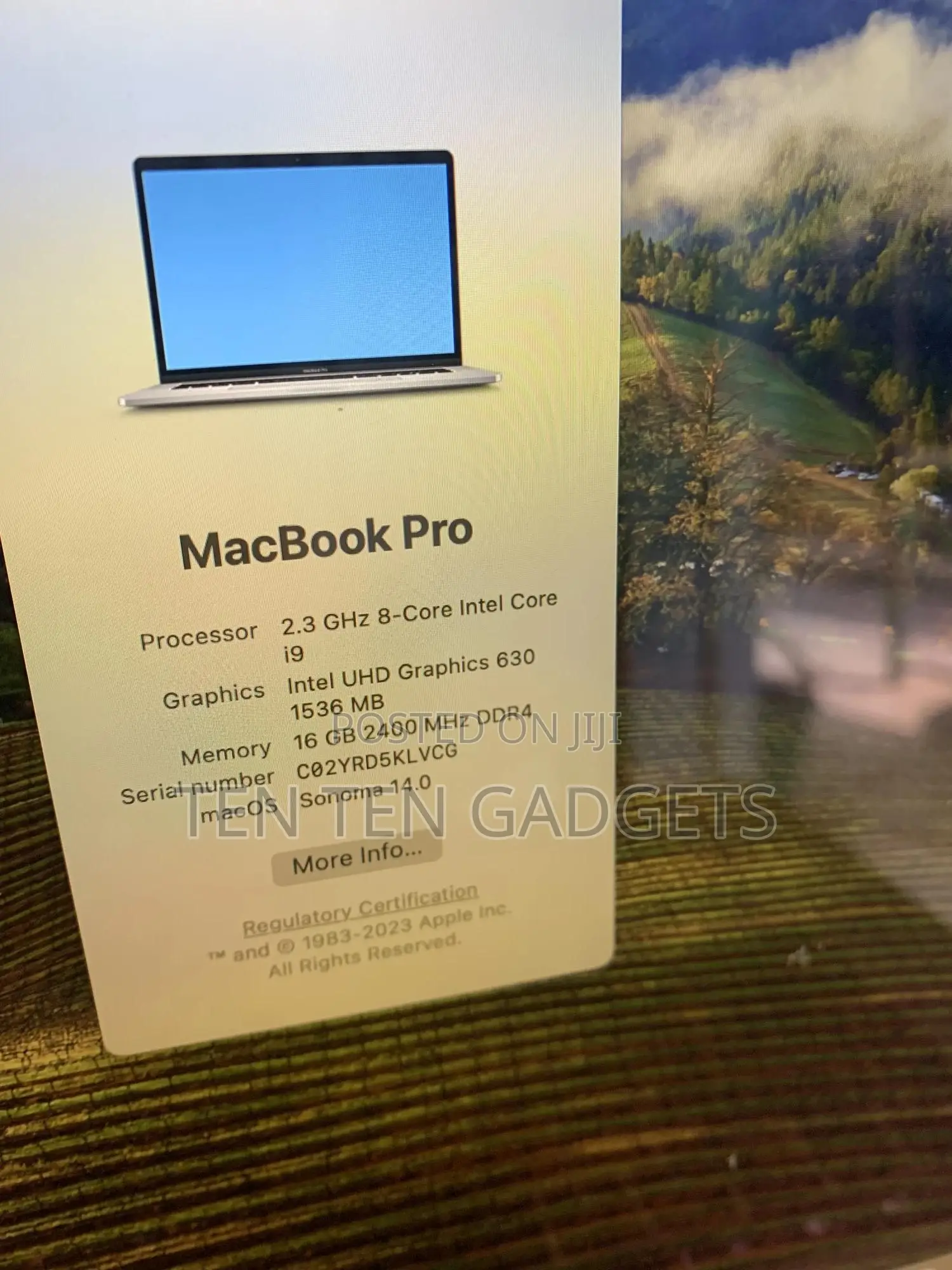 Laptop Apple MacBook Pro 2019 16GB Intel Core i9 SSD 512GB