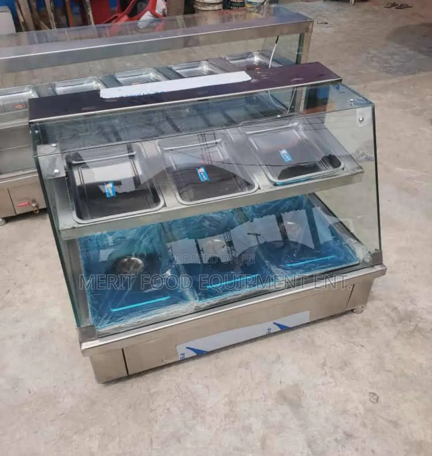 3-Plates Up and Down Configuration Glass Food Display Warmer