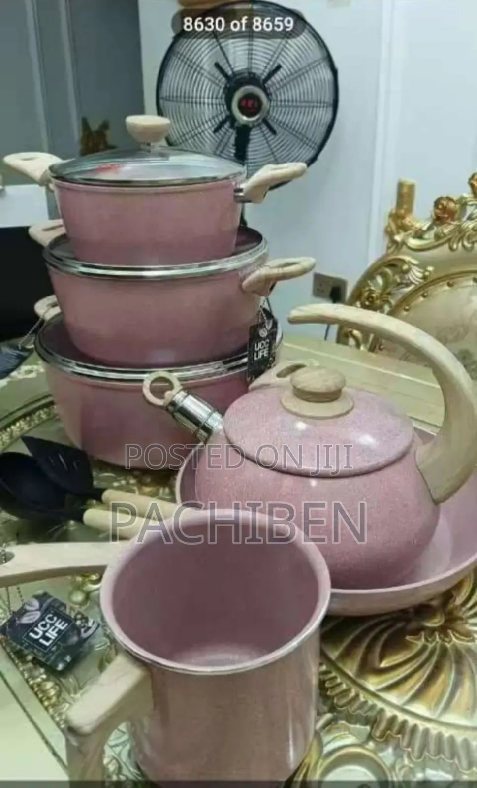 Ucc 9 PCS Pot With Kettle Available in Lemon and Pink