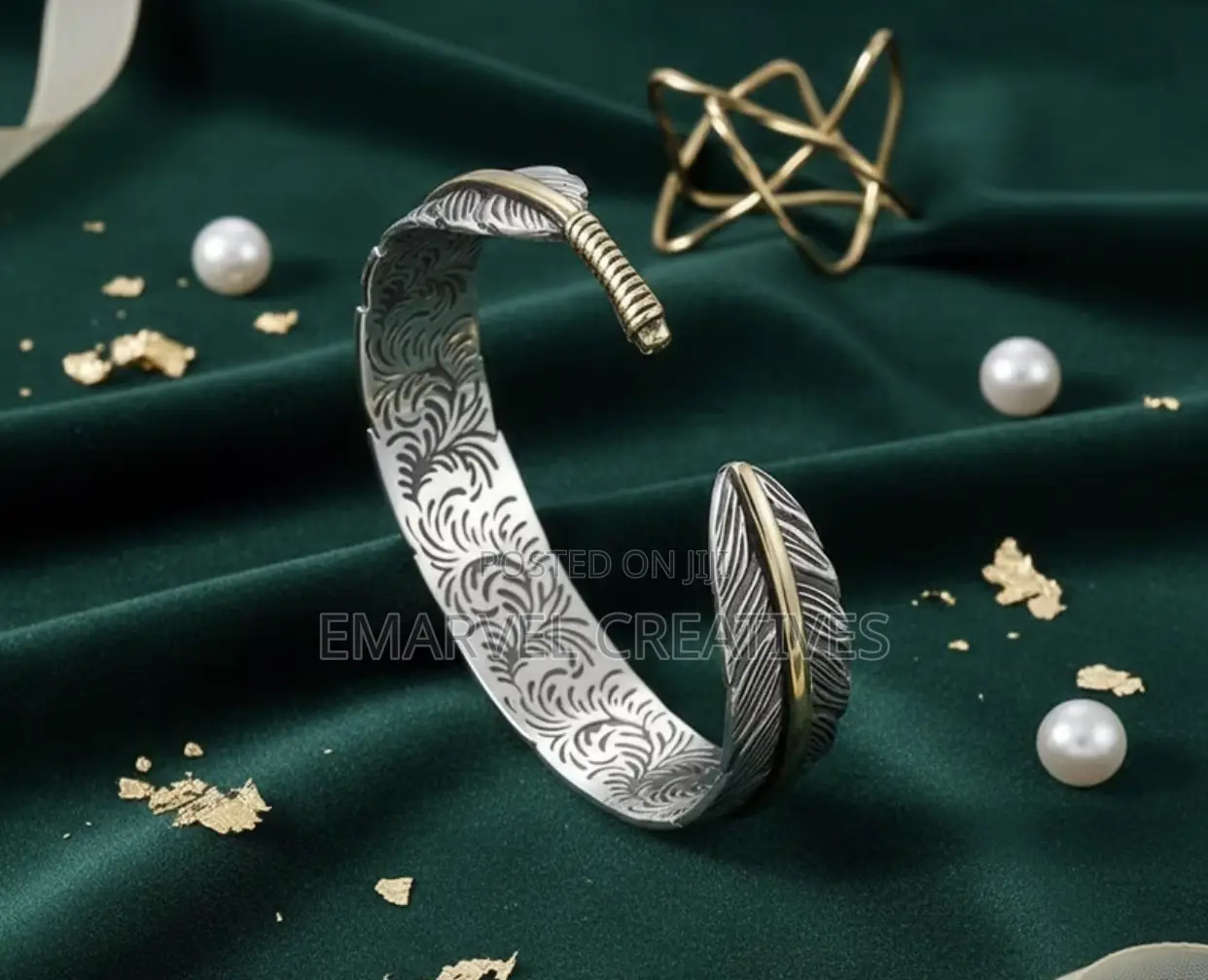 Design Tang Grass Pattern Feather Bracelet Men's Fashionable Versatile