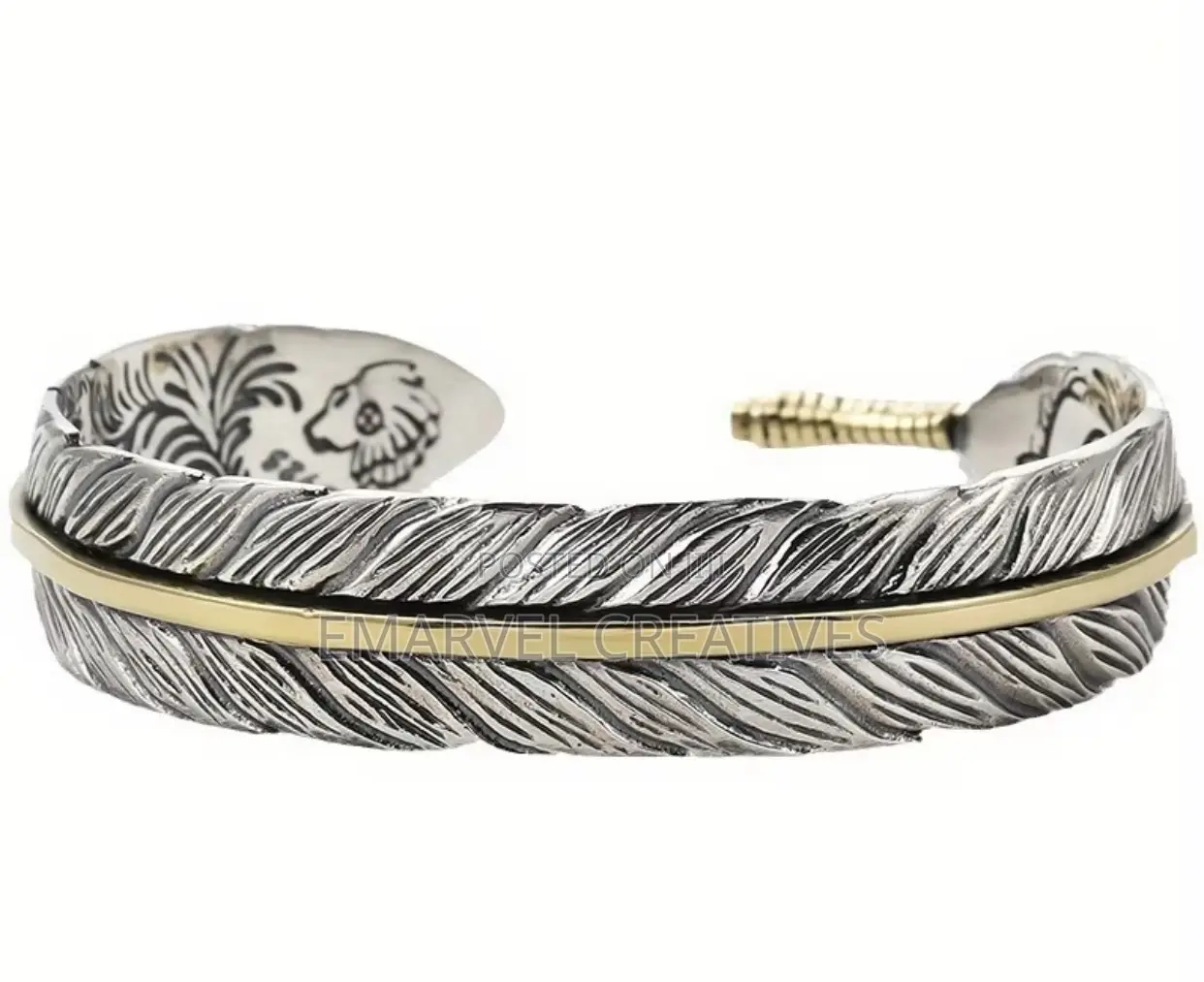 Design Tang Grass Pattern Feather Bracelet Men's Fashionable Versatile