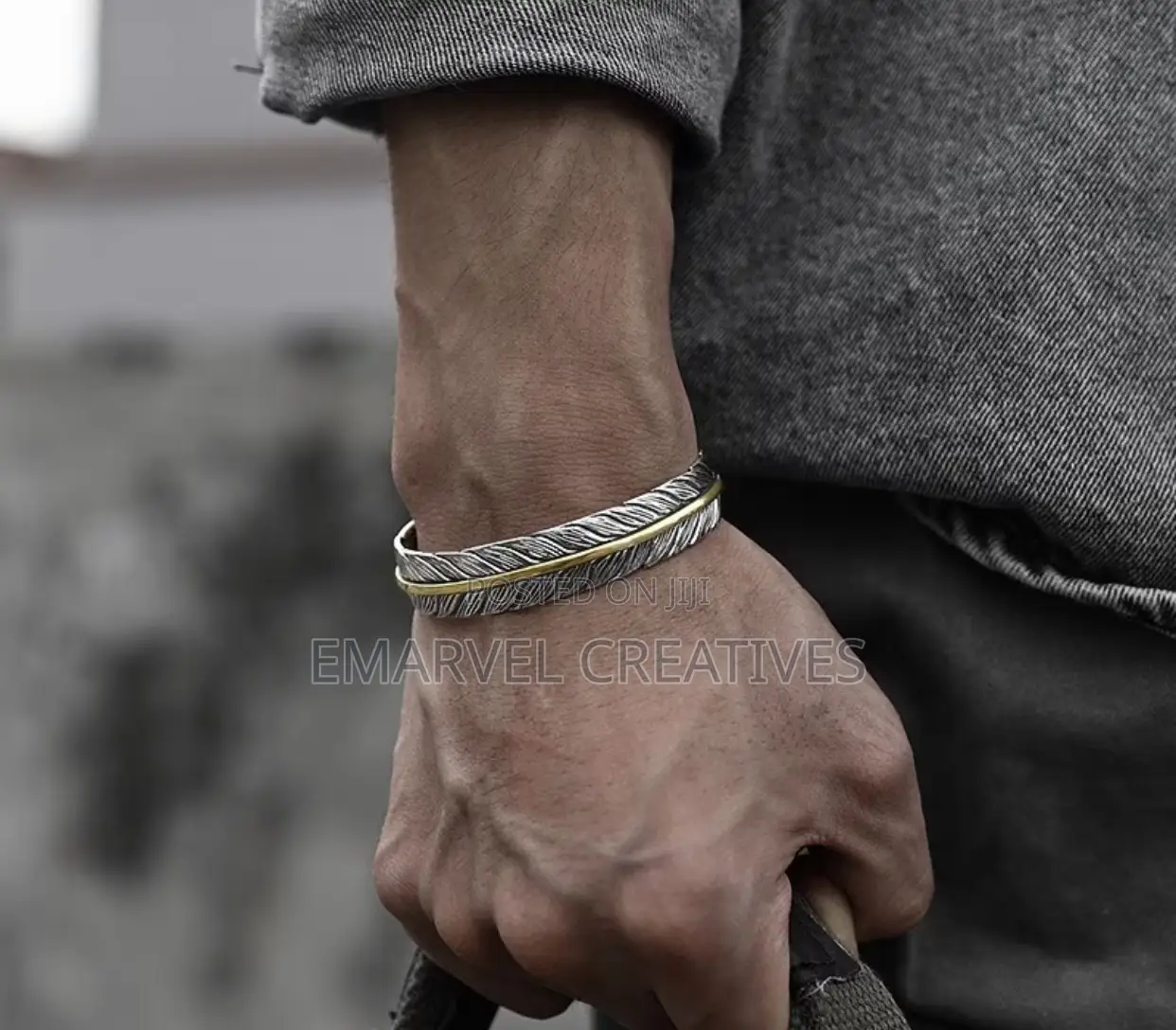 Design Tang Grass Pattern Feather Bracelet Men's Fashionable Versatile