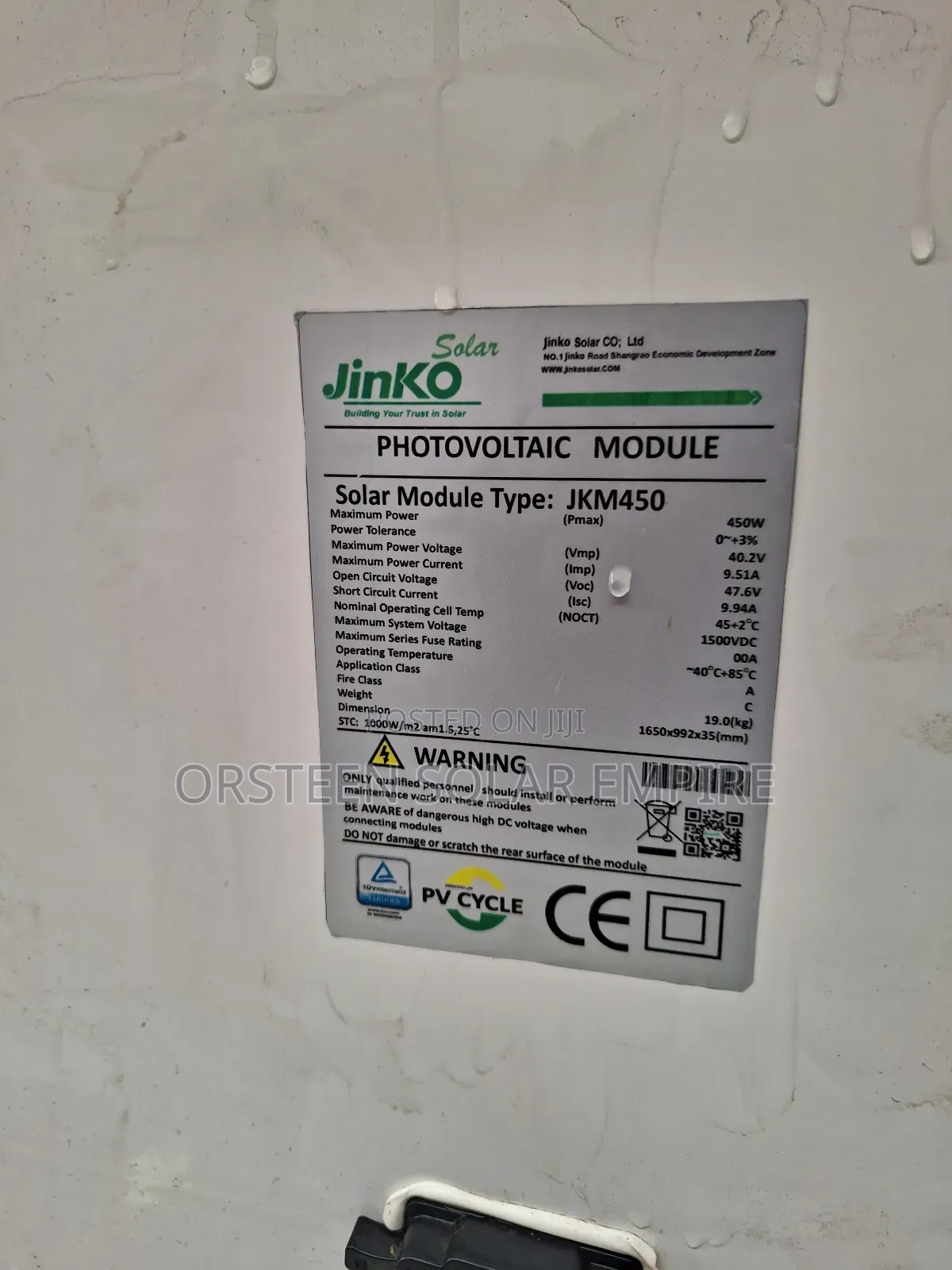 Jinko 450w-144 Solar Panels