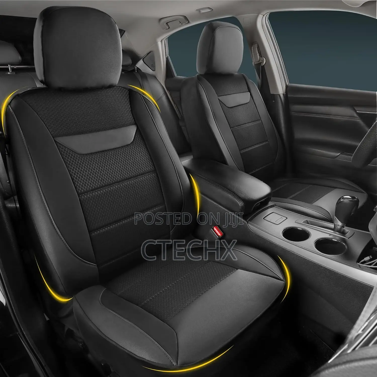 2 Pack Front Memory Foam Leather Car Seat Covers, Breathable 4d Mesh