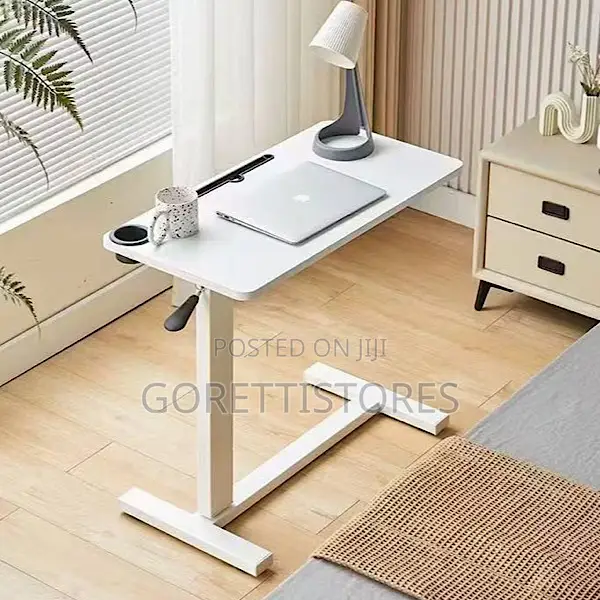 Adjustable Laptop Table With Lever and Wheels