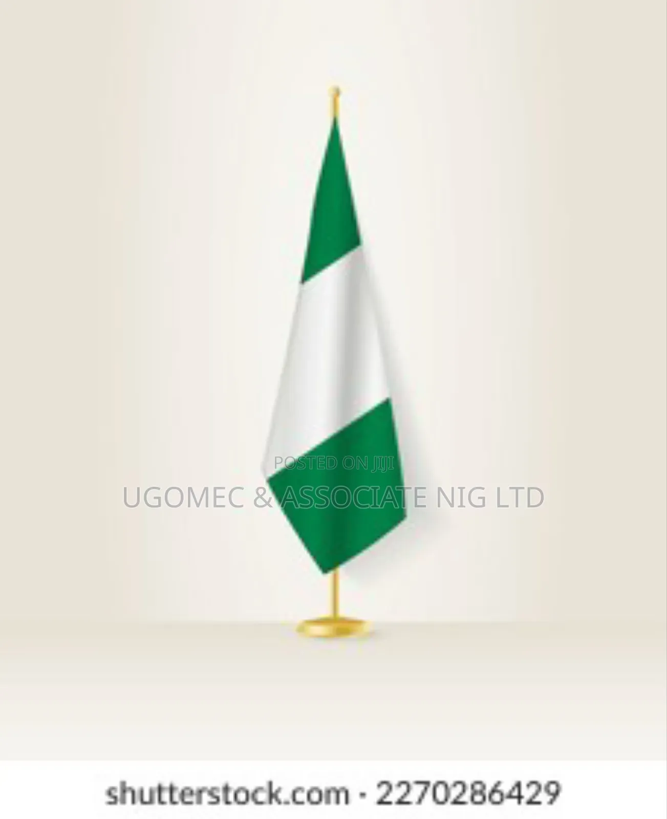 Original Standard Indoor Flag Stand by 6ft Long. Gold / Silver Colour