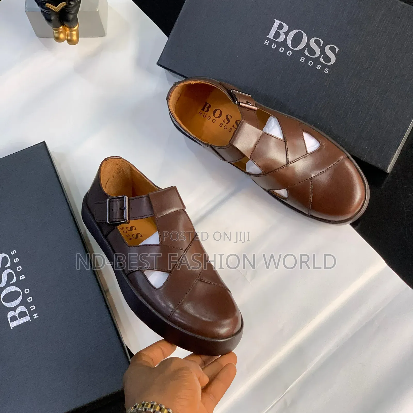 Boss Leather Slippers