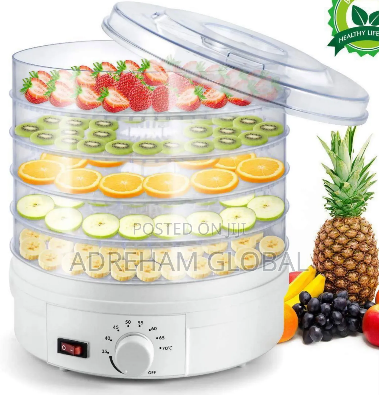 Silver Love 600 Watt 5 Layers Round Shape Dehydrator