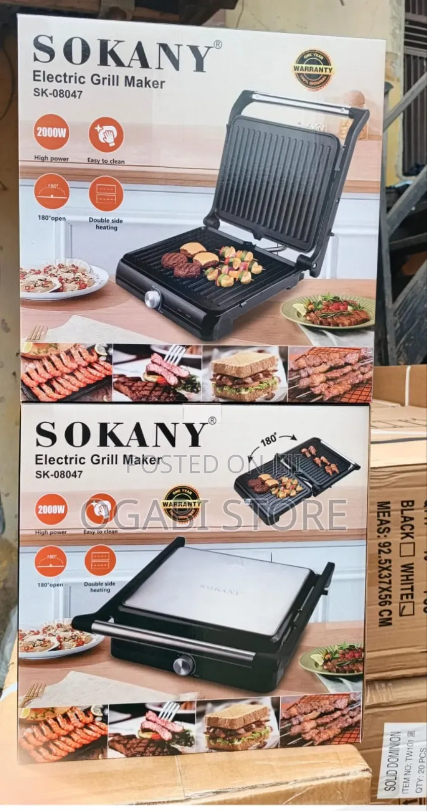 Sokany Electric Grill Maker – 2000w Power