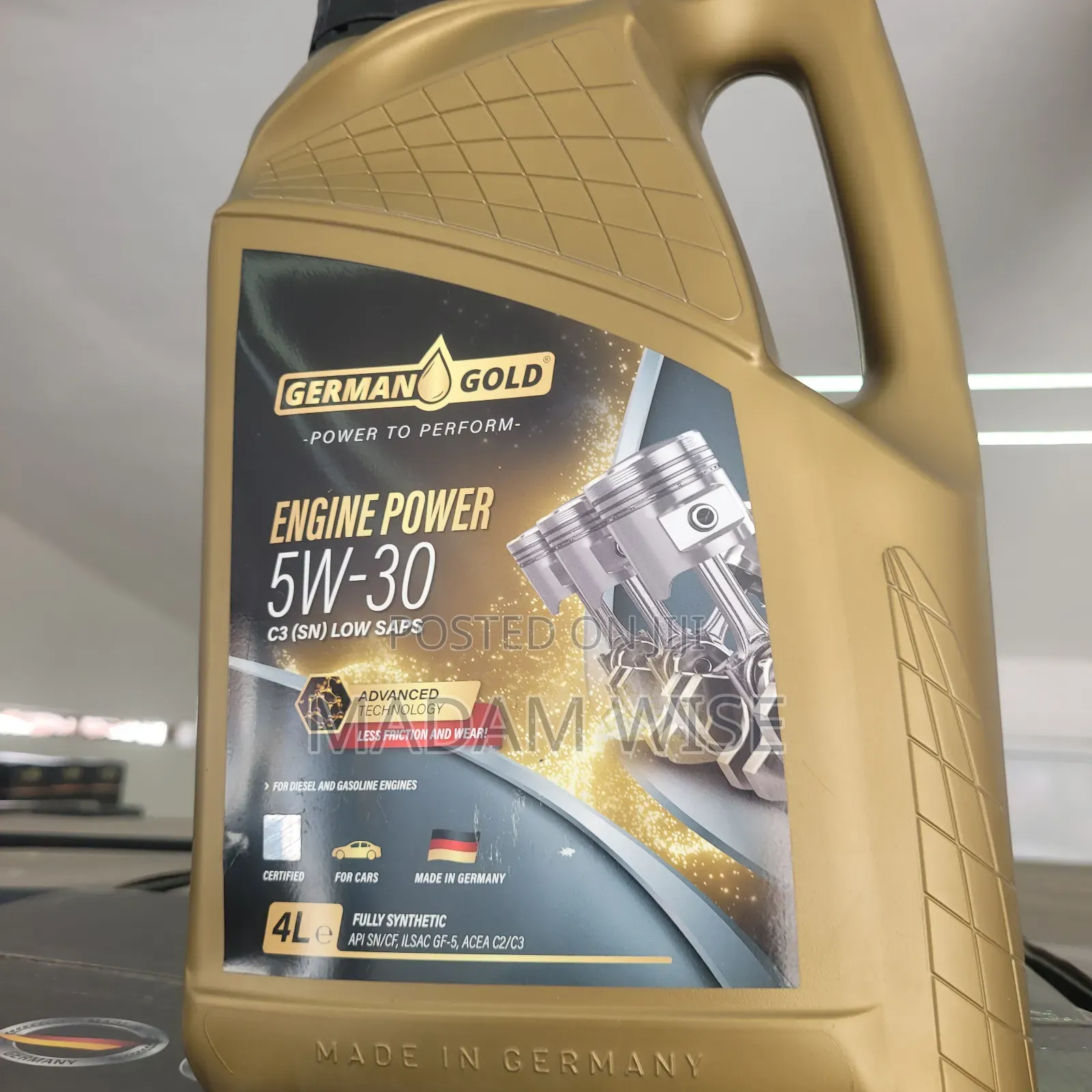 German Gold Engine Oil. The Latest And New Lubricant Oil. 4 Litres .