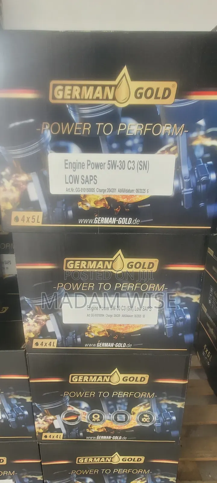 German Gold Engine Oil. The Latest And New Lubricant Oil. 4 Litres .