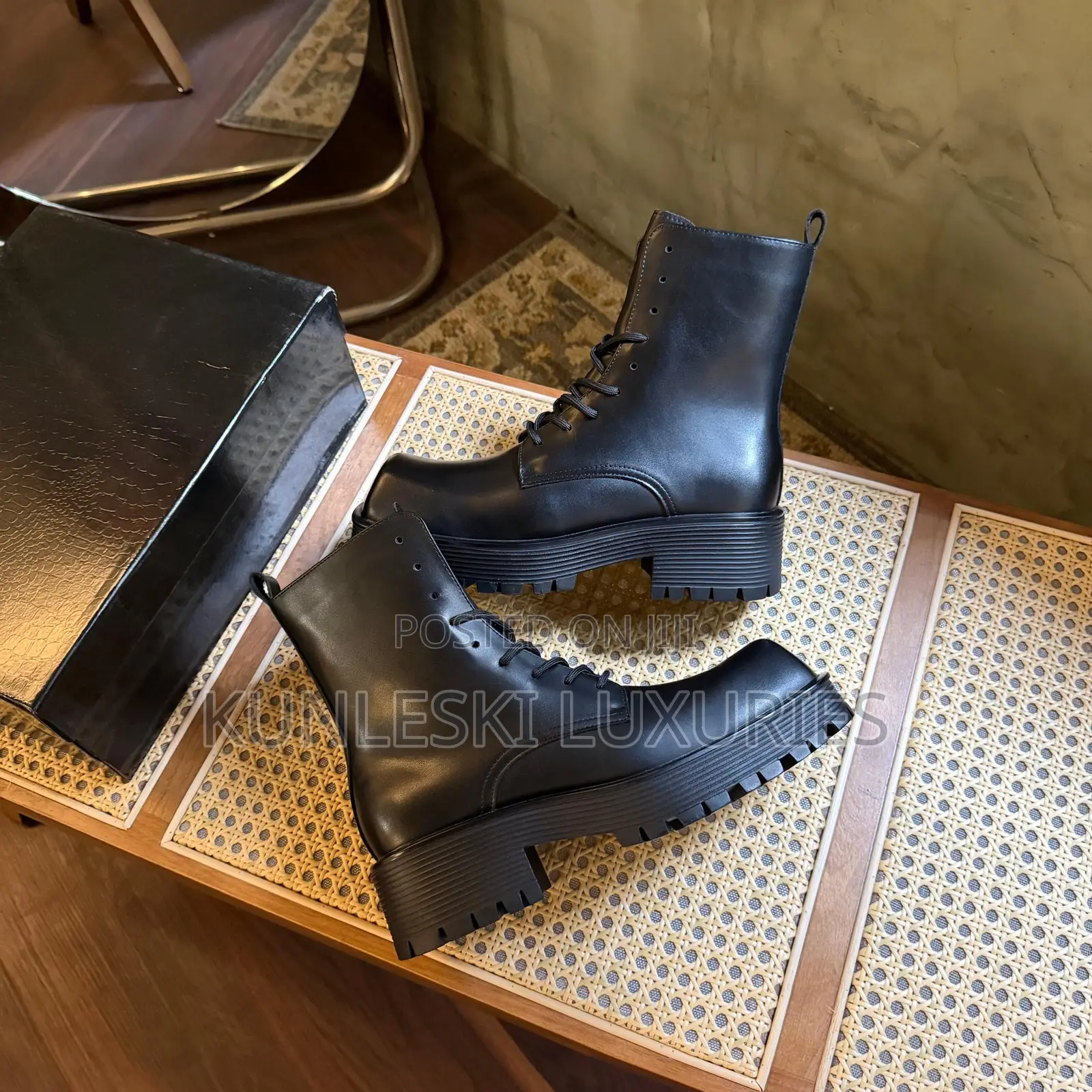 The Deathwatch Trident Platform Leather Boot
