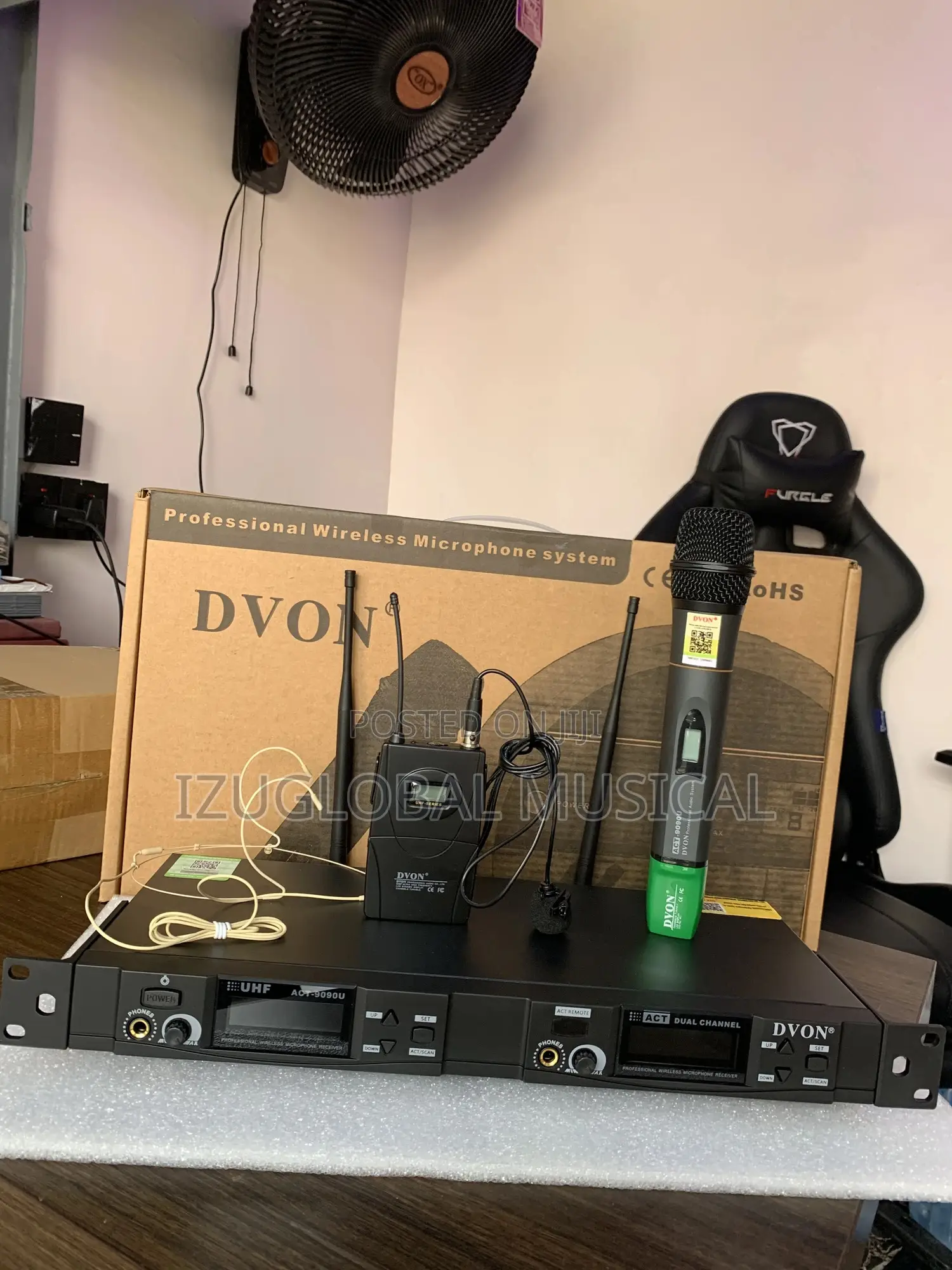 Dvon Act9090 Neck Headset and Handheld Wireless Microphone