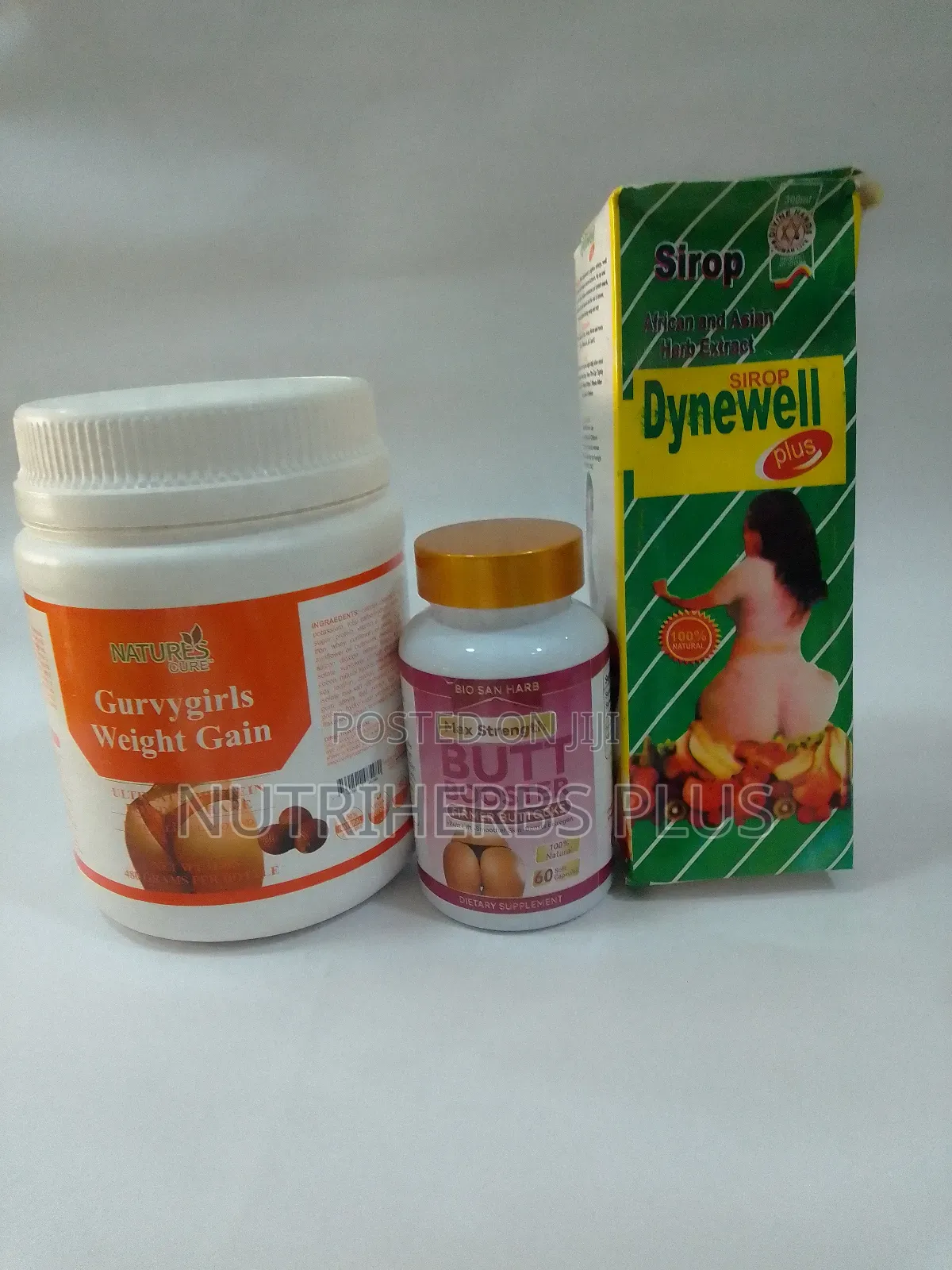 Curvygirls Weight Gain Powder+Butt Booster Capsules+Dynewell Syrup