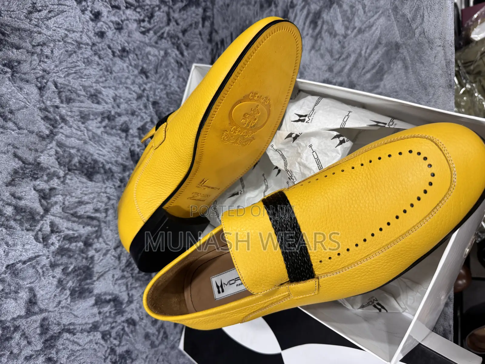 Italian Leather Moreschi Classic Shoes For Men 40-46 Yellow