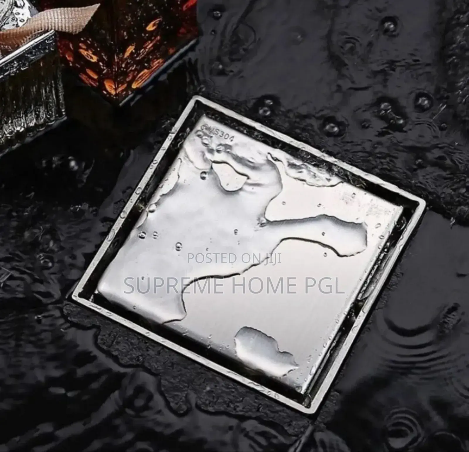 High Quality 304ss 15x15cm Edge Water Floor Drain or Tile Insert