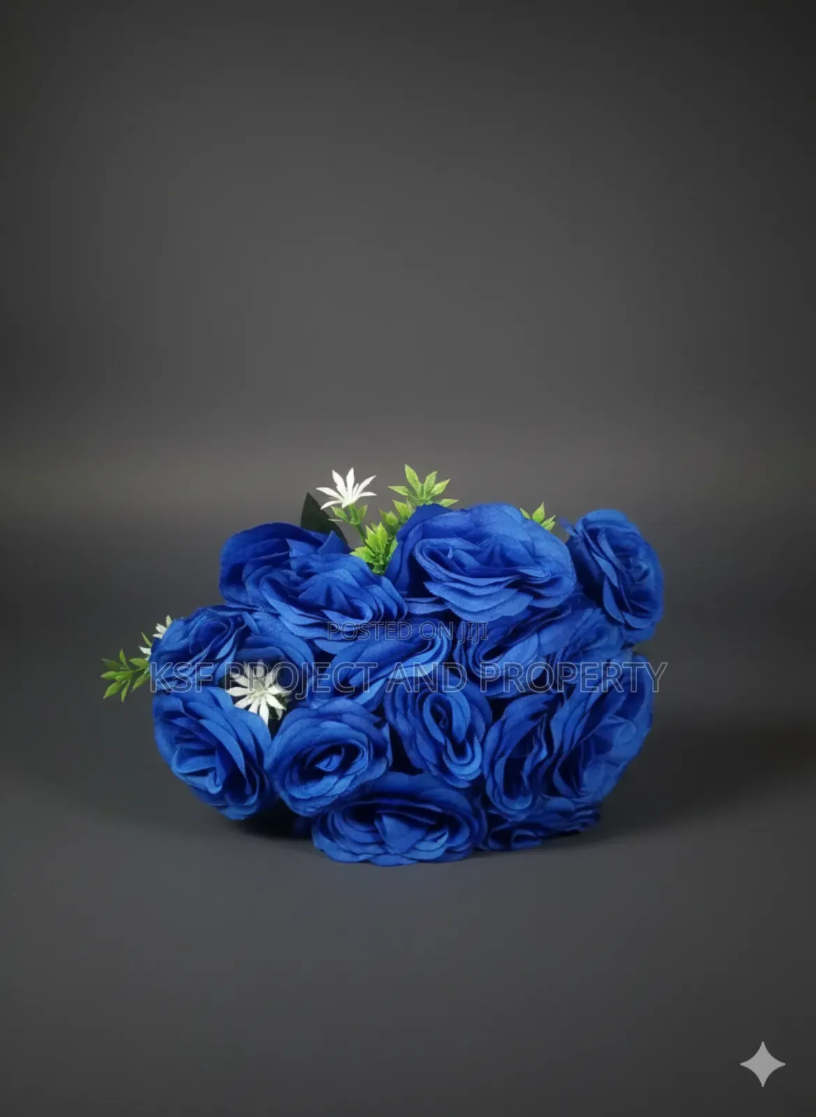 Royal Blue Artificial 12 Headed Roses