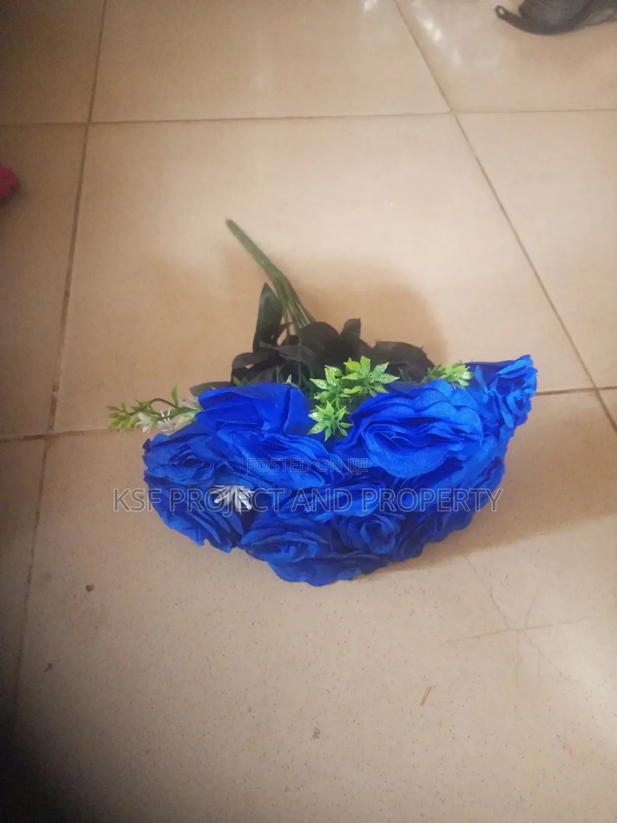 Royal Blue Artificial 12 Headed Roses