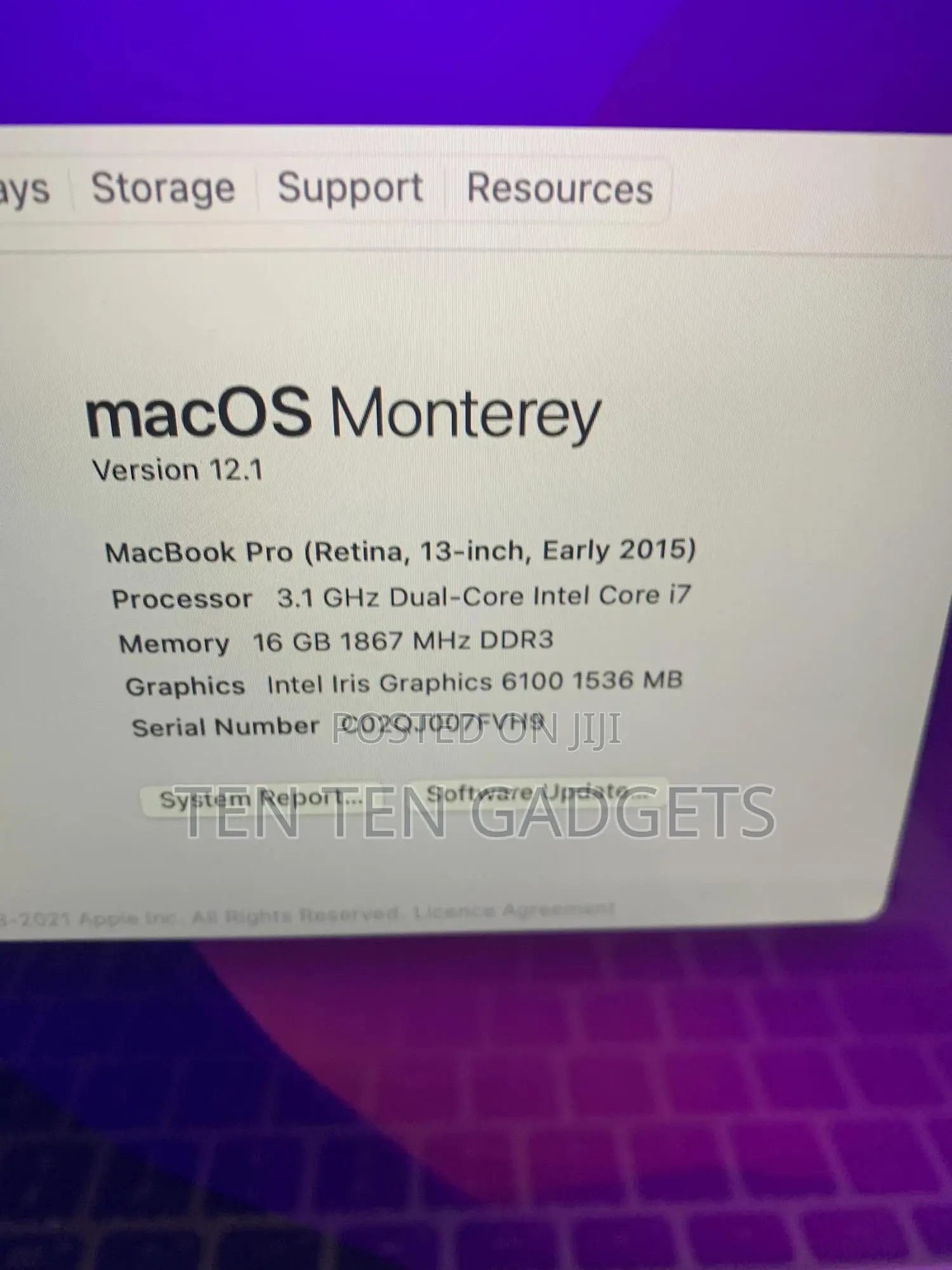 Laptop Apple MacBook 2015 16GB Intel Core i7 SSD 512GB