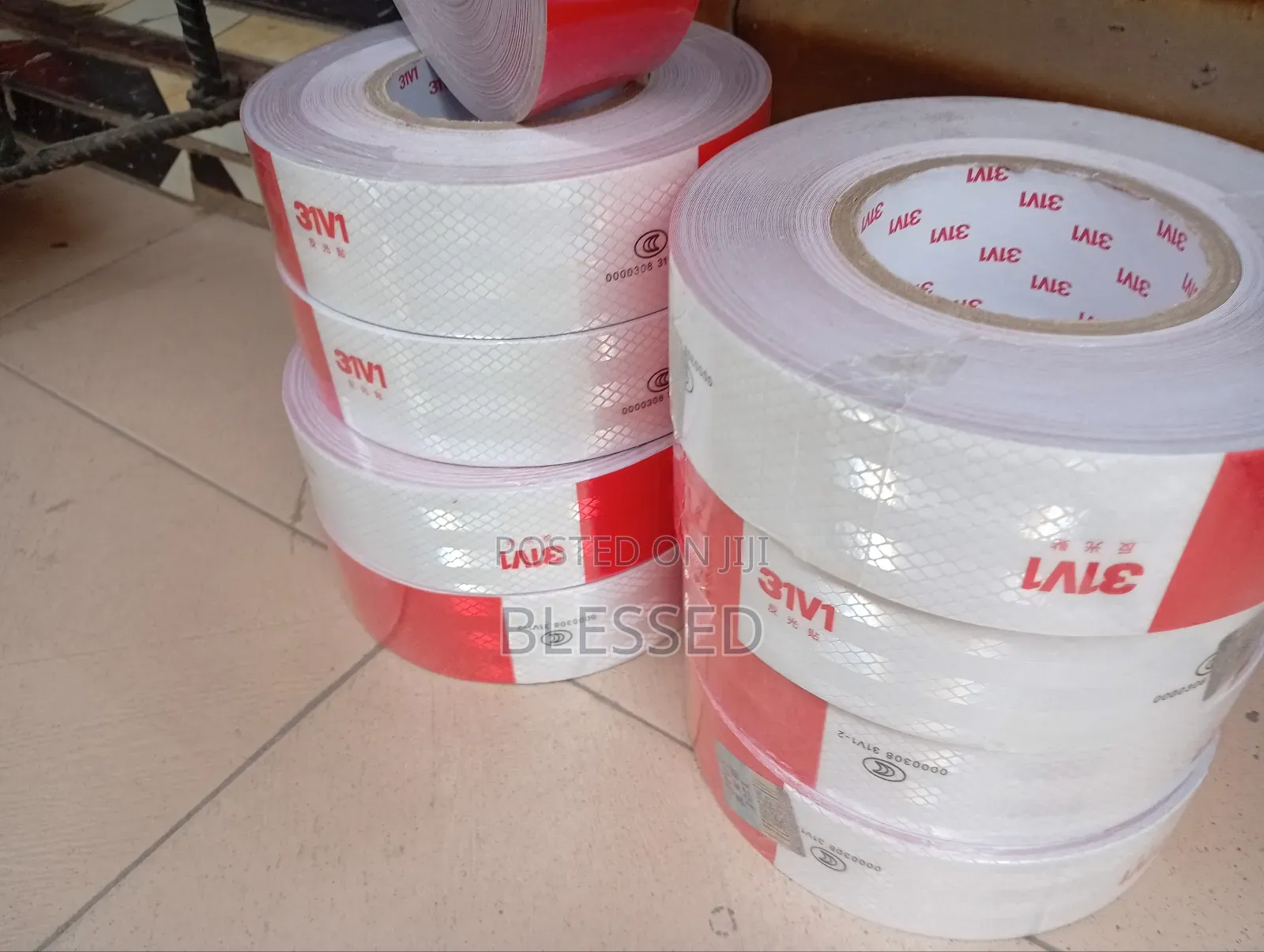 2"*50 Meters Reflective Tape Red and White