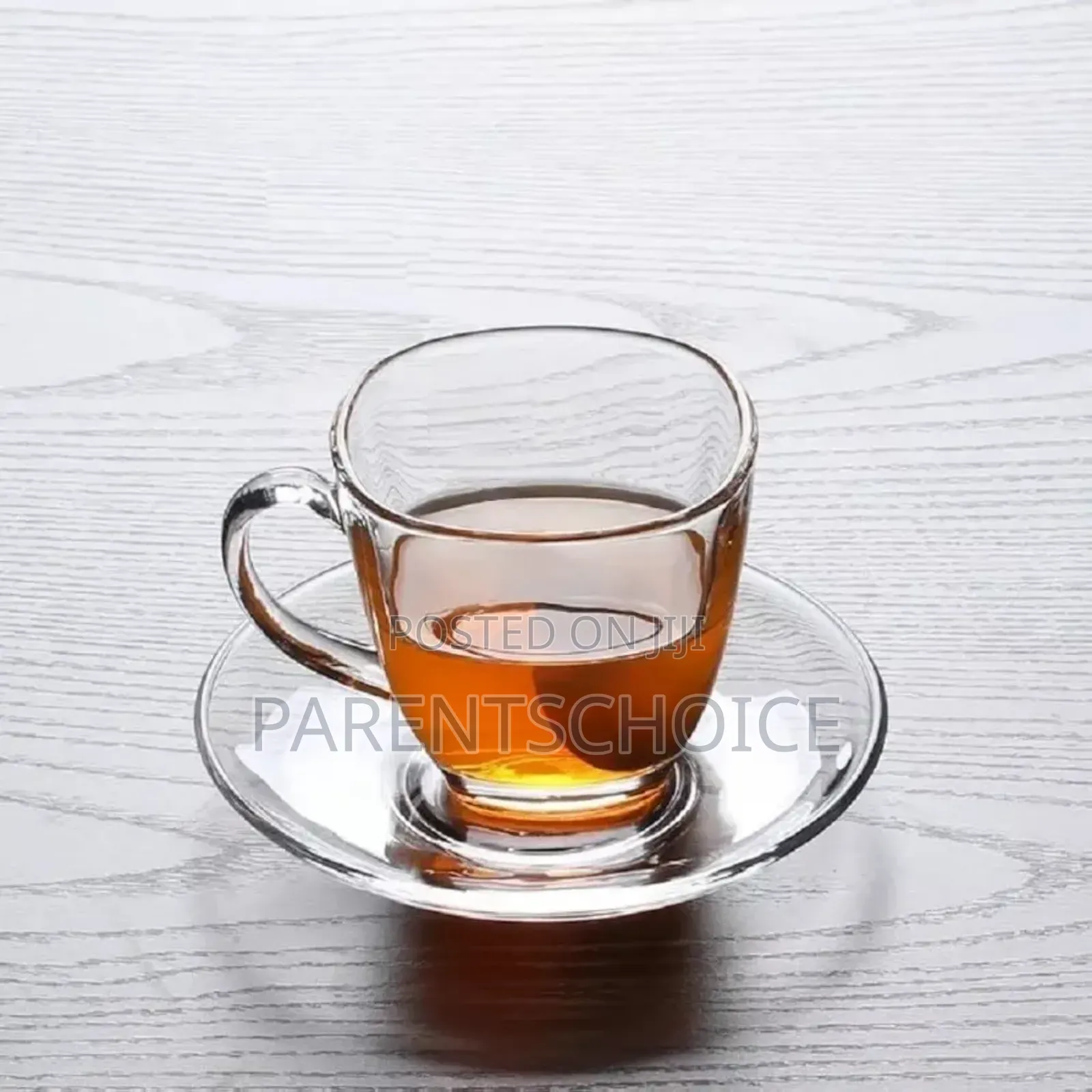 Glass Tea Cup Saucer 6 PCS Set