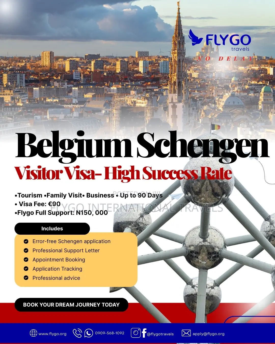 Belgium Schengen Visitor Visa 2026 High Success Rate I Flygo Travels