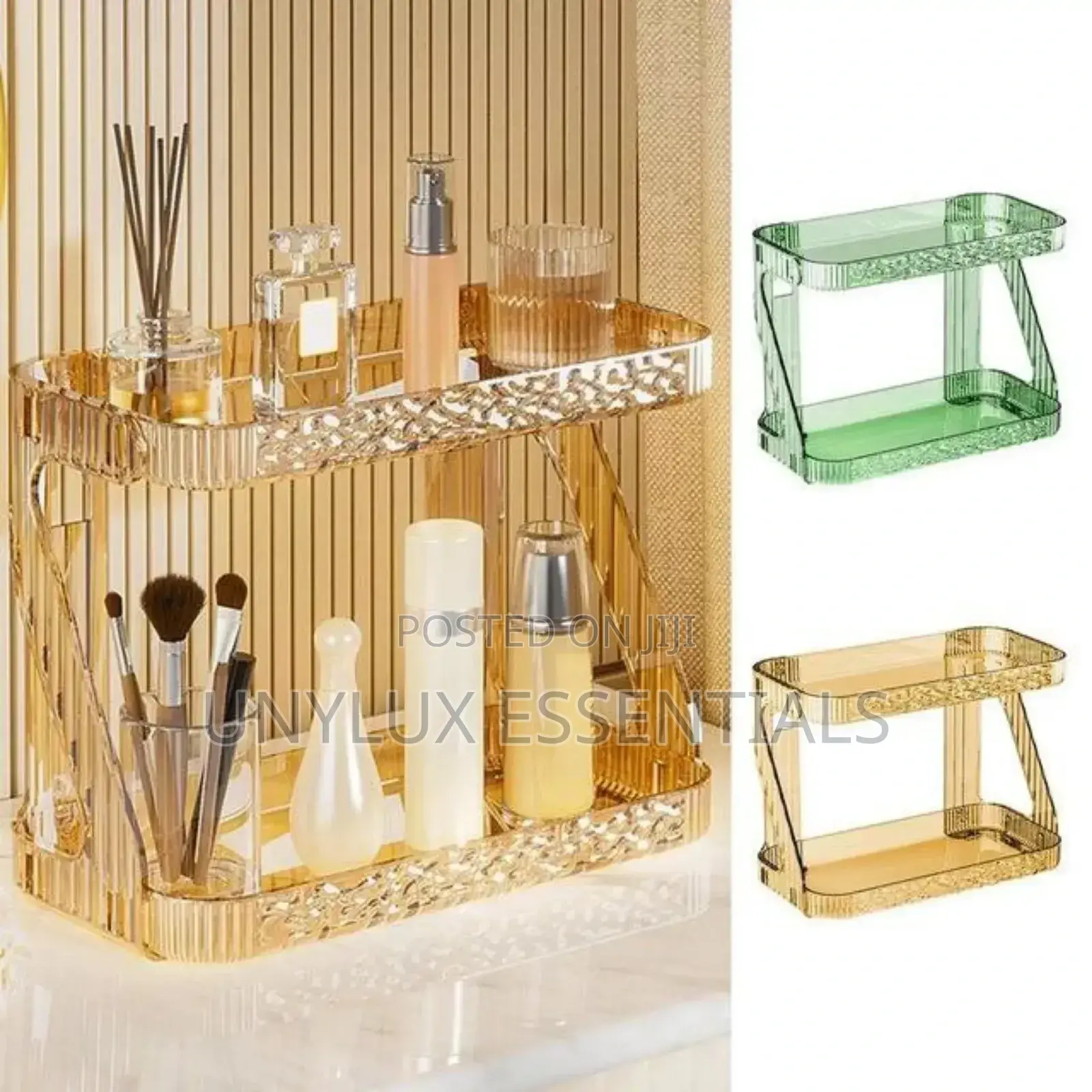 2 Tier Vanity Tray Wall Mounted Makeup/Bathroom Shelf
