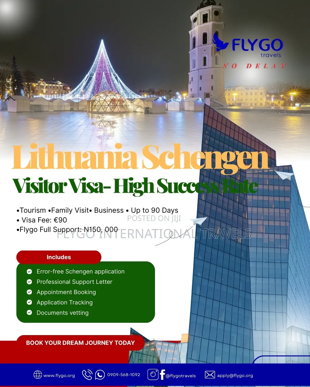 Lithuania Schengen Visitor Visa 2026 High Success Rate | Flygo Travels