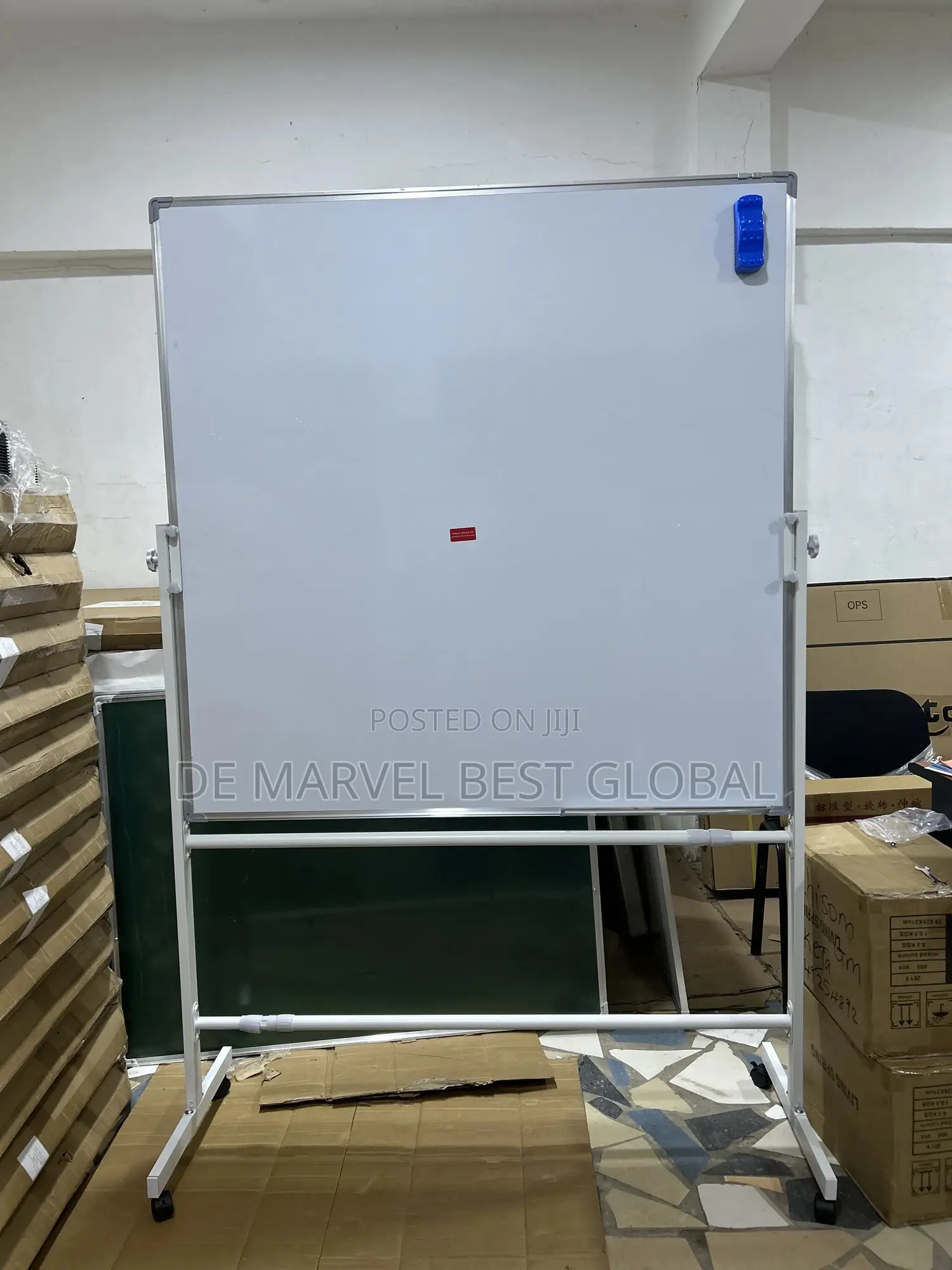 Magnetic Whiteboard 120x120cm With Stand (4x4ft)