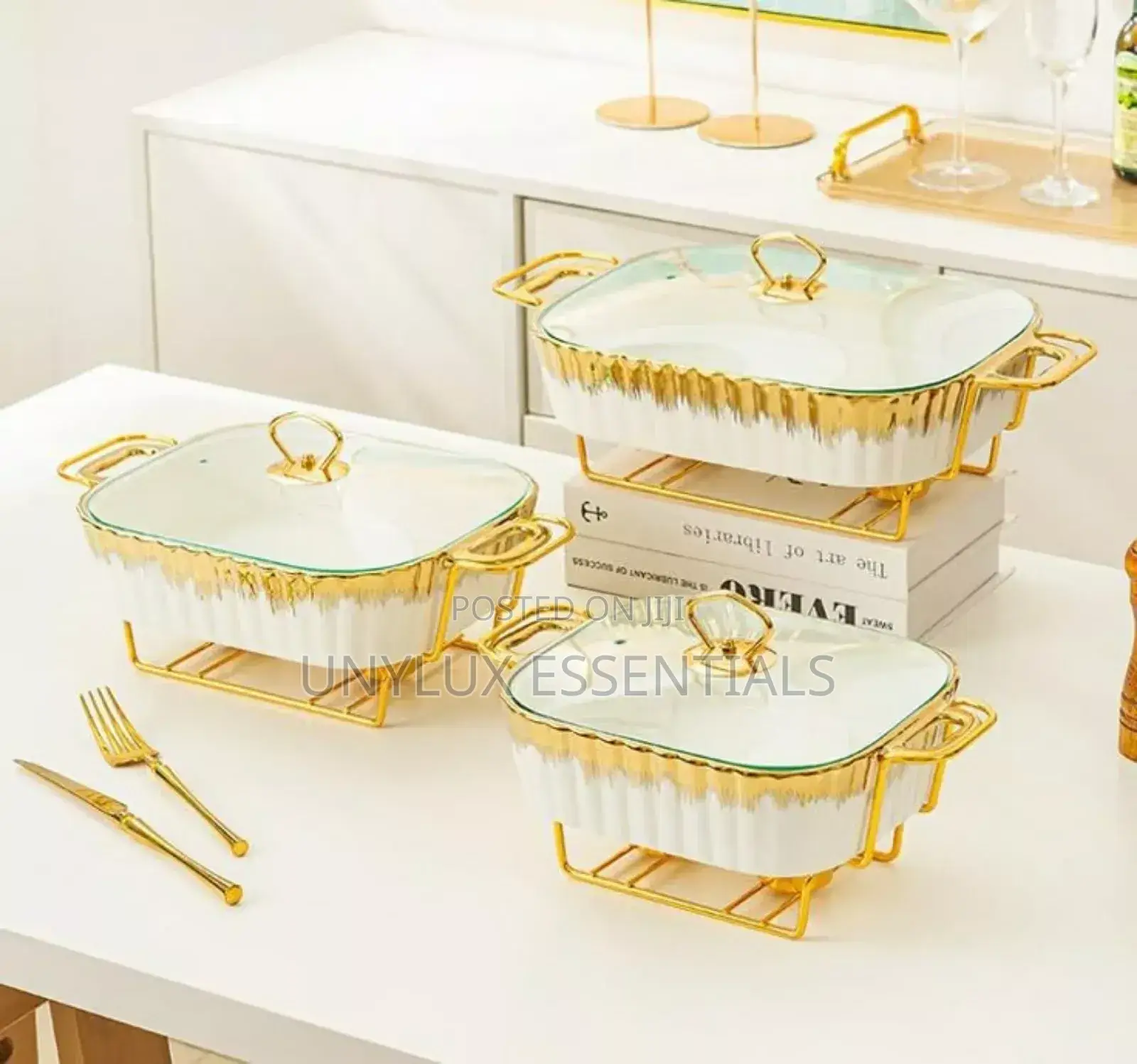 3 in 1 Elite Ceramic Chaffing Dish Set