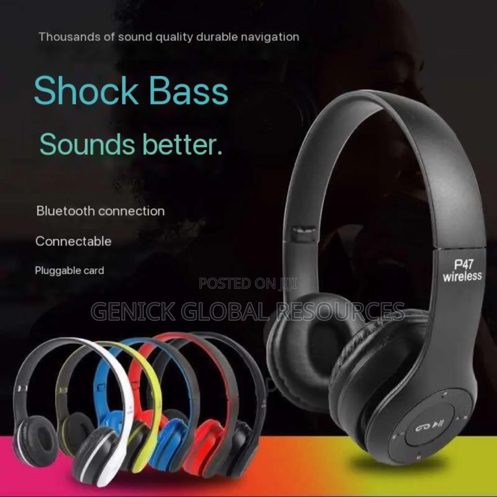 P47 Wireless Headphone With Memory Card Space