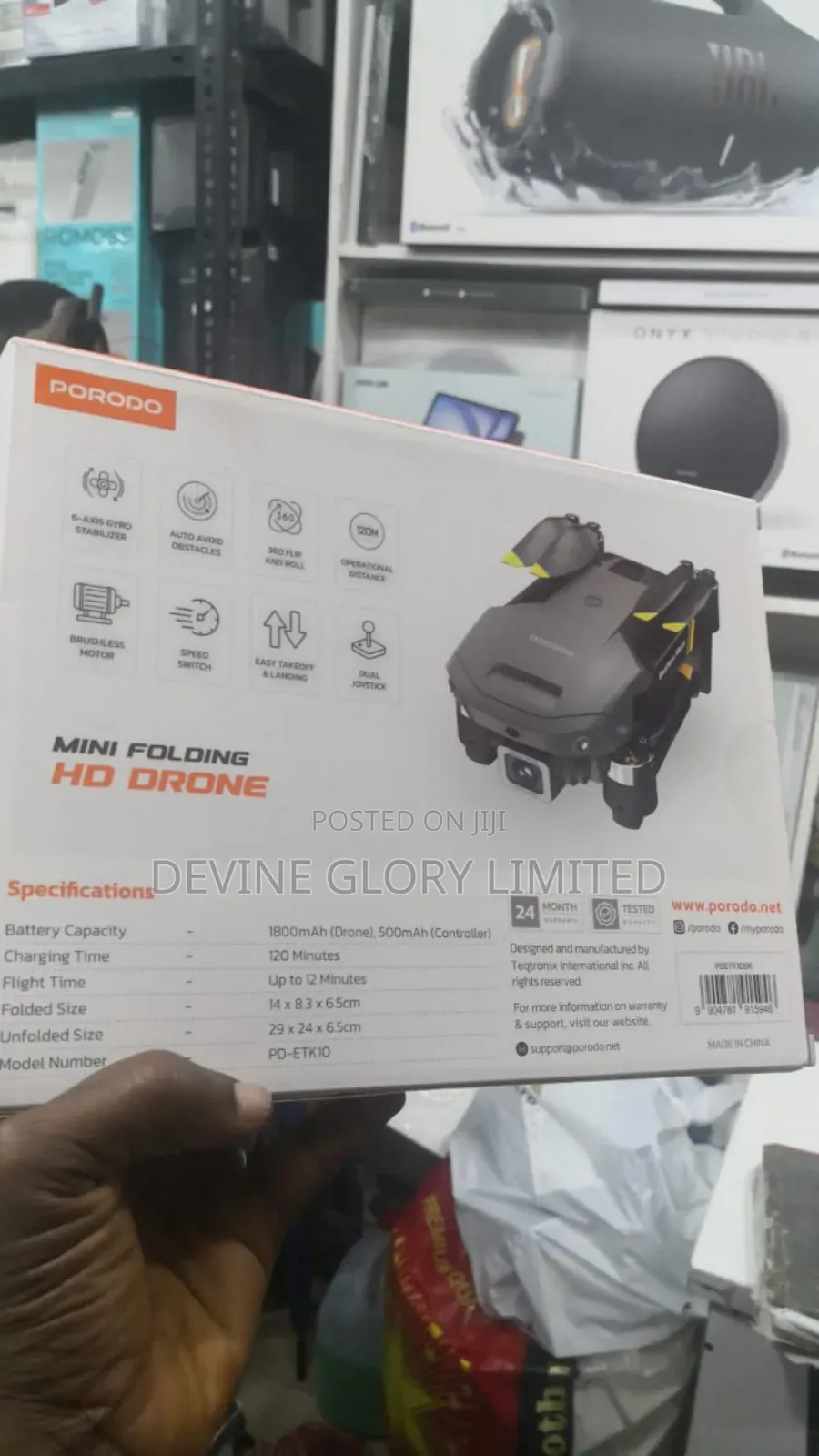 Porodo Aero View Foldable Drone With Wifi Camera
