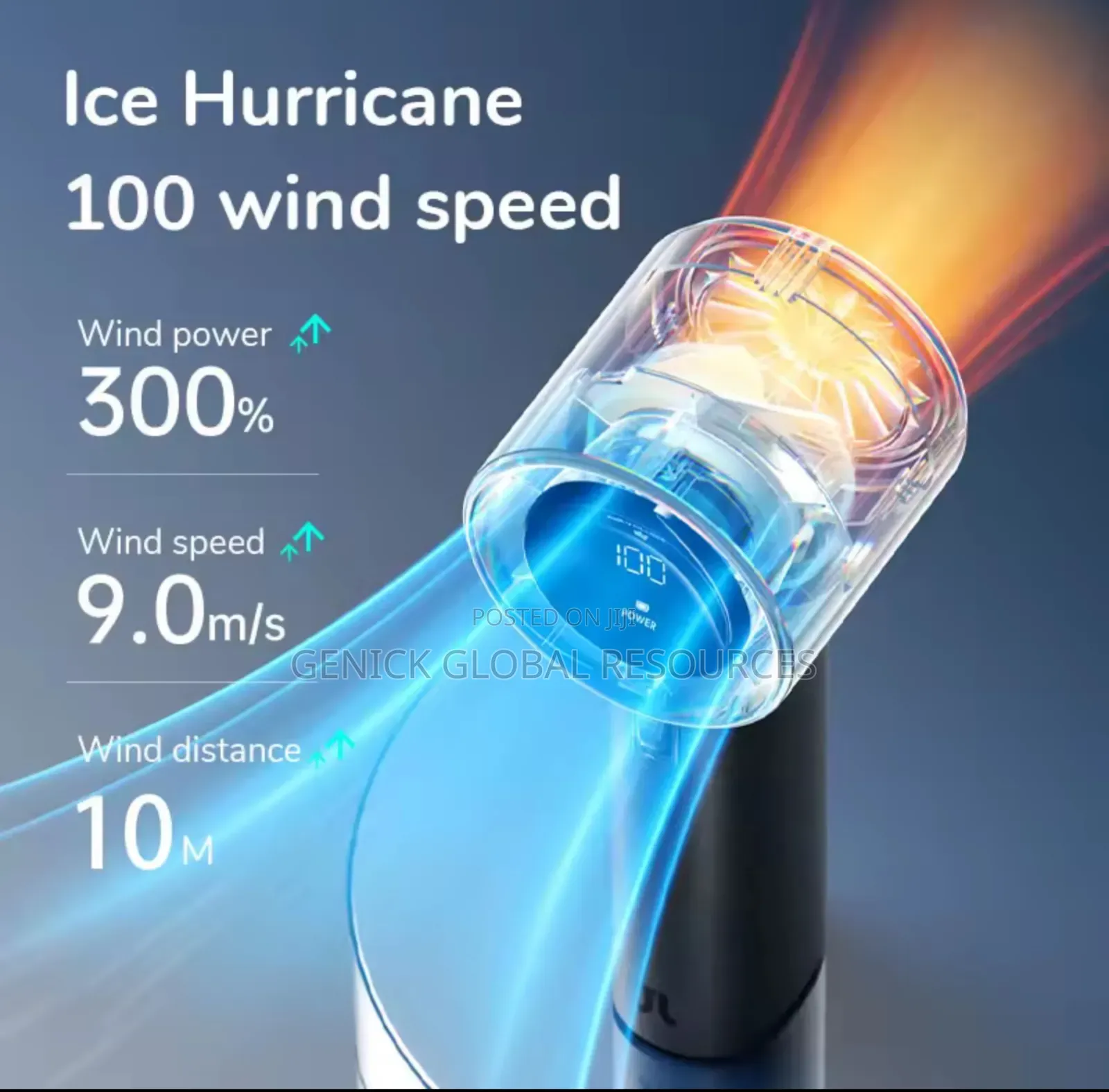 199-Speed Cooling Digital Rechargeable Handheld Fan (Non Foldable)