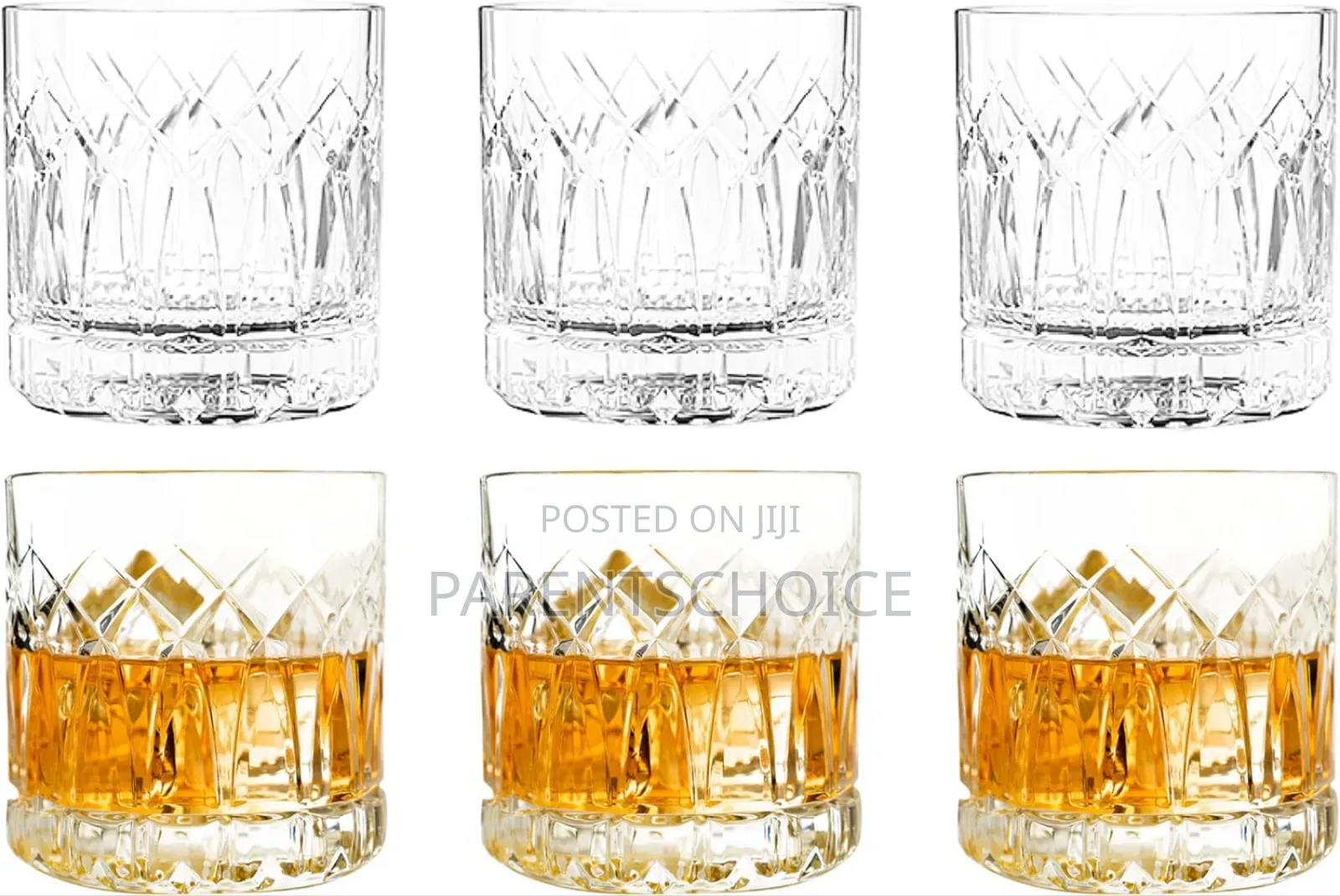 Double Rocks Whiskey Glasses - Set of 6 Cocktail Glasses - 12oz