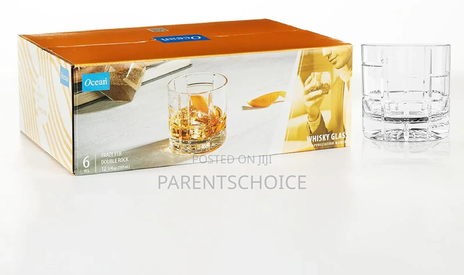 Double Rocks Whiskey Glasses - Set of 6 Cocktail Glasses - 12oz
