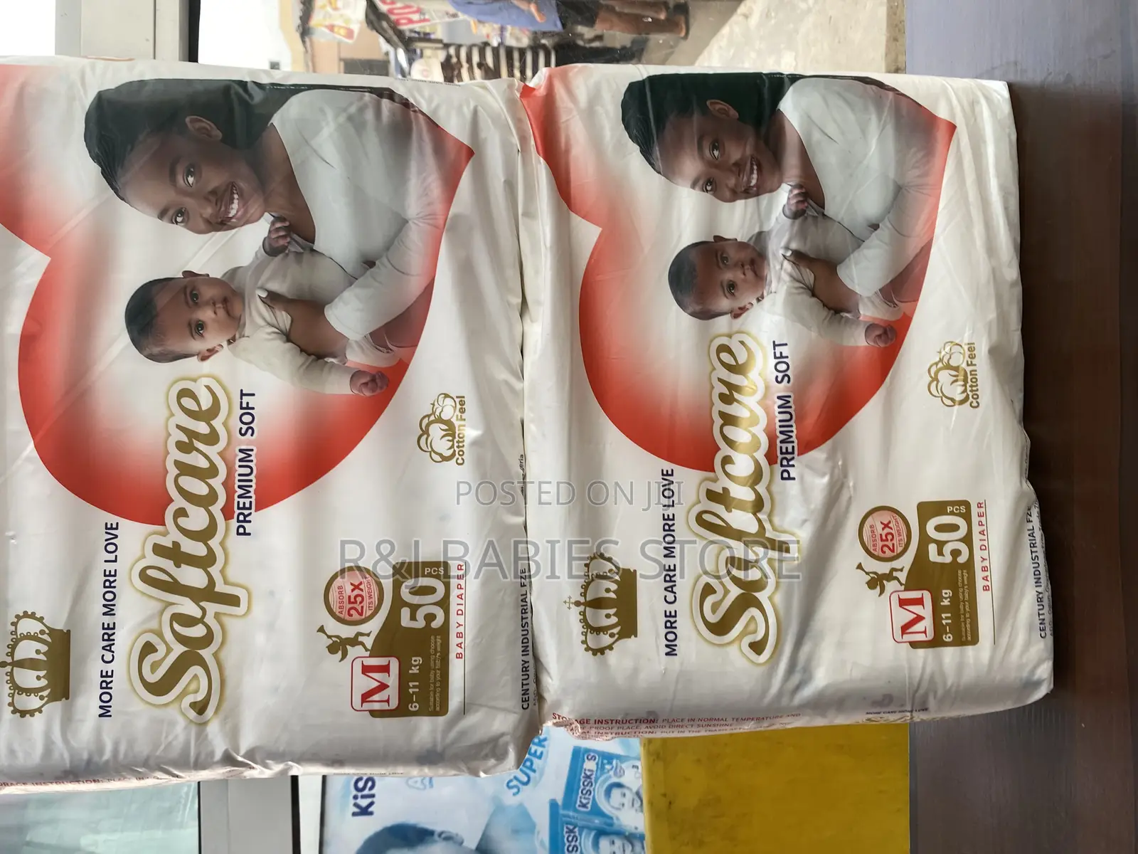 Softcare Premium Soft Baby Diapers – Size M (6–11kg), 50 Pieces