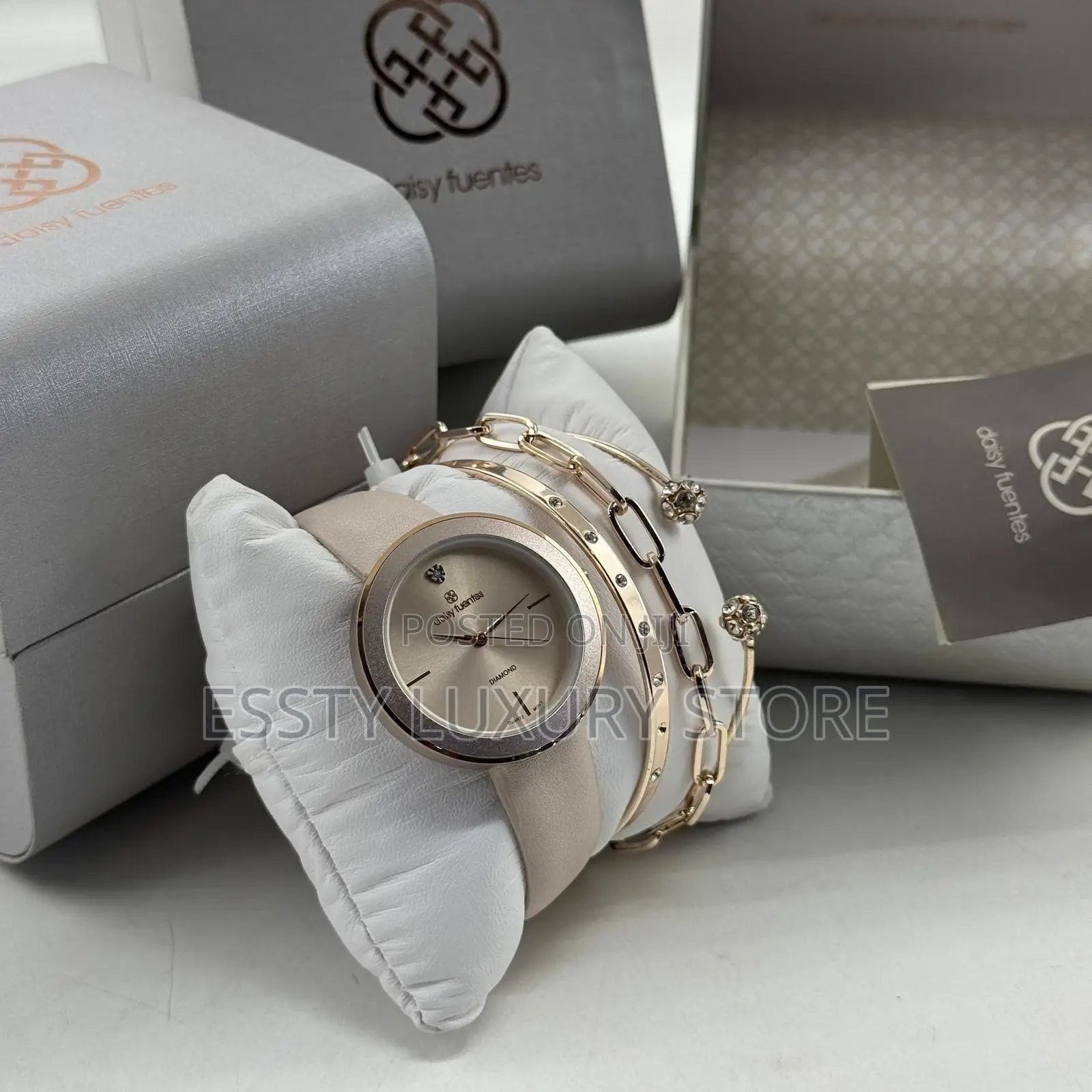 Premium Quality Daisy Fuentes Female Wristwatch, Bangle Bracelet Set