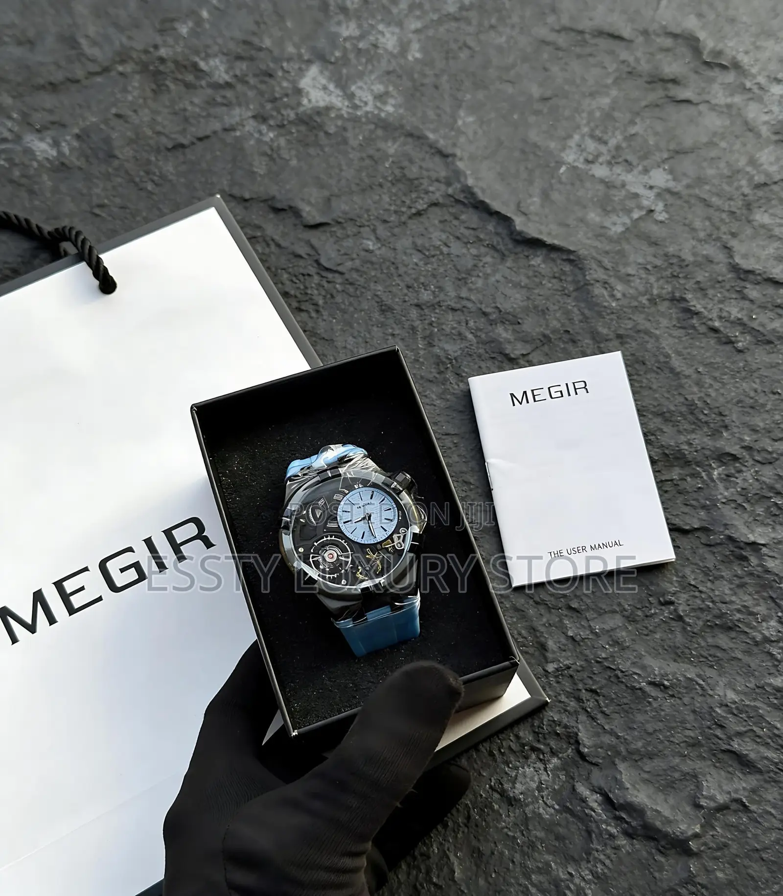 High Quality Megir Chronograph Rubber Strap Wrist-Watch.
