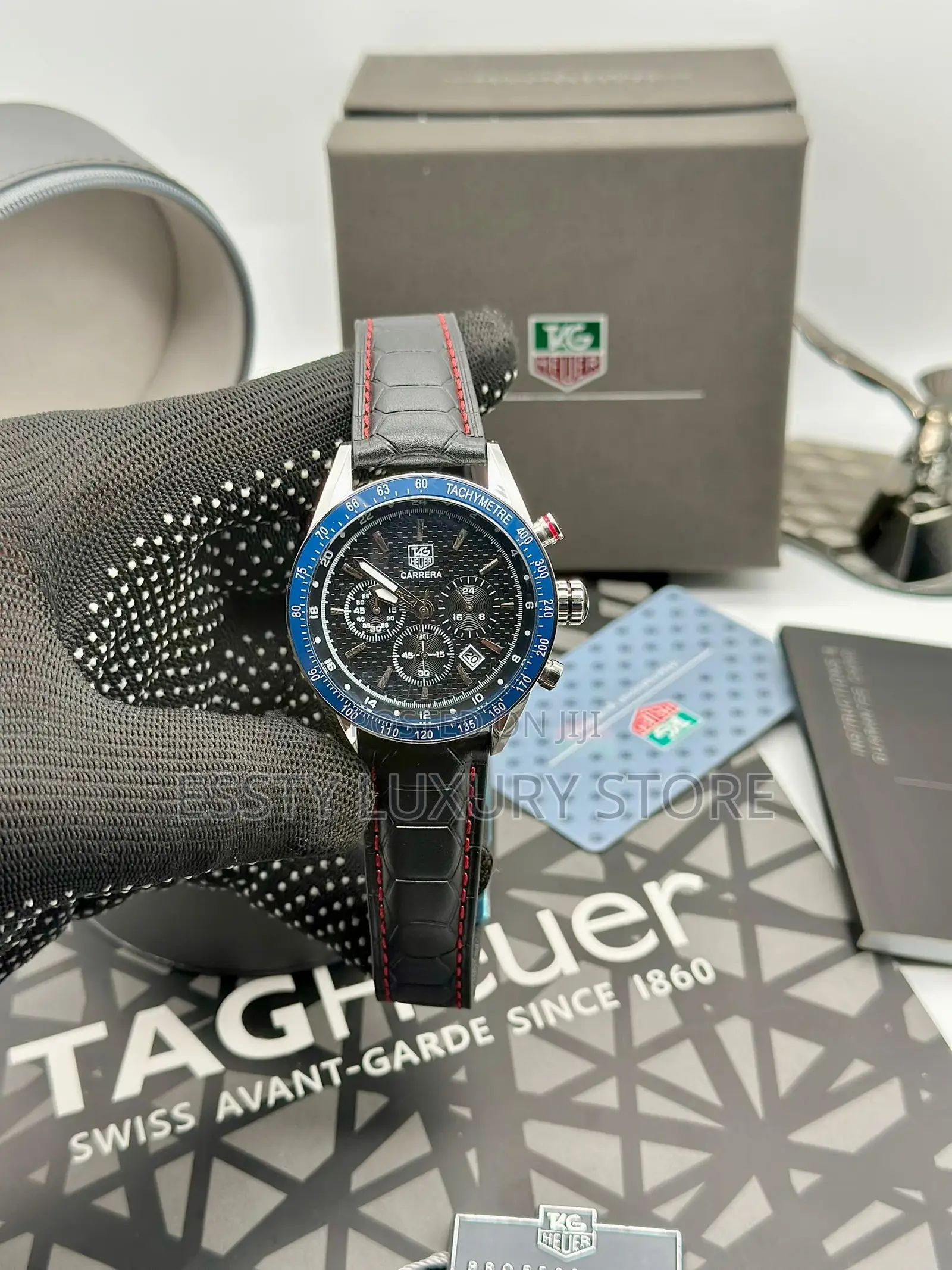 High Quality Tag-Heuer Chronograph Rubber / Leather Strap Wrist-Watch
