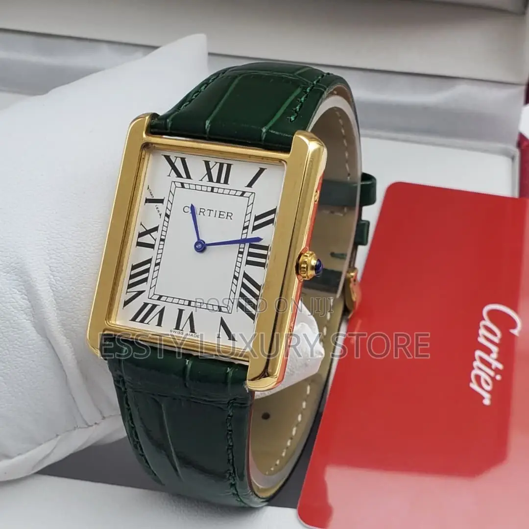 High Quality Golden Colour Cartier Tank Leather