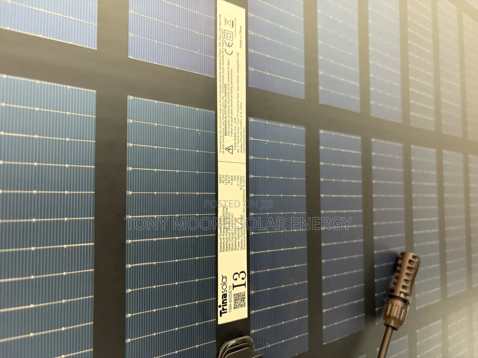 600w Trina Solar Panel – All Black Bifacial (144 Cells) – Brand New