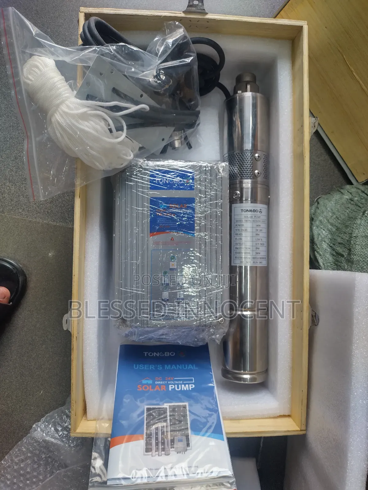 Tonobo 140w 24v Solar Submersible Pump 50m Head