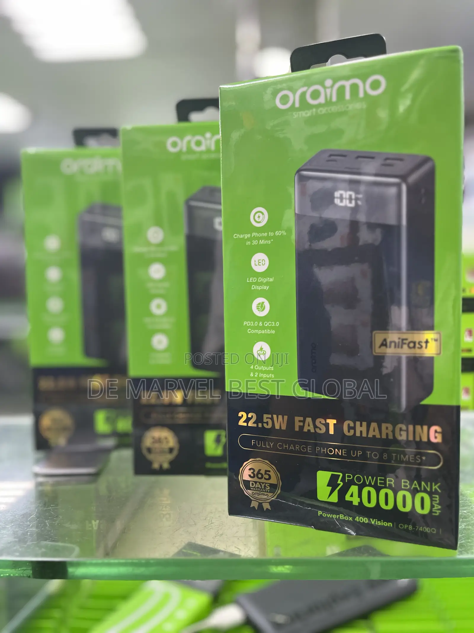Oraimo 40,000mah Power Bank 22.5watts Fast Charging