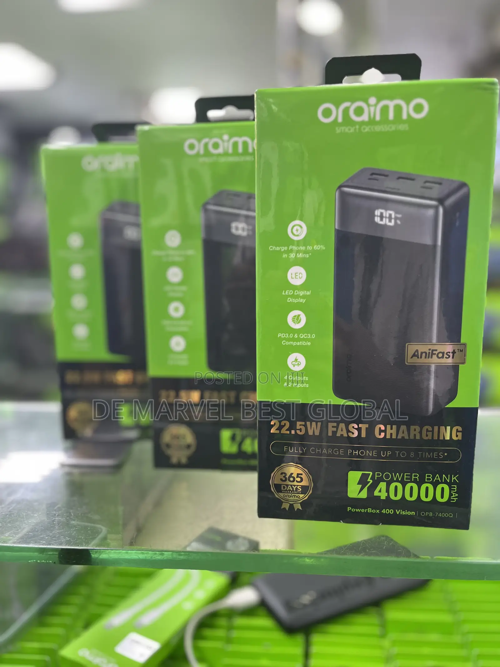Oraimo 40,000mah Power Bank 22.5watts Fast Charging