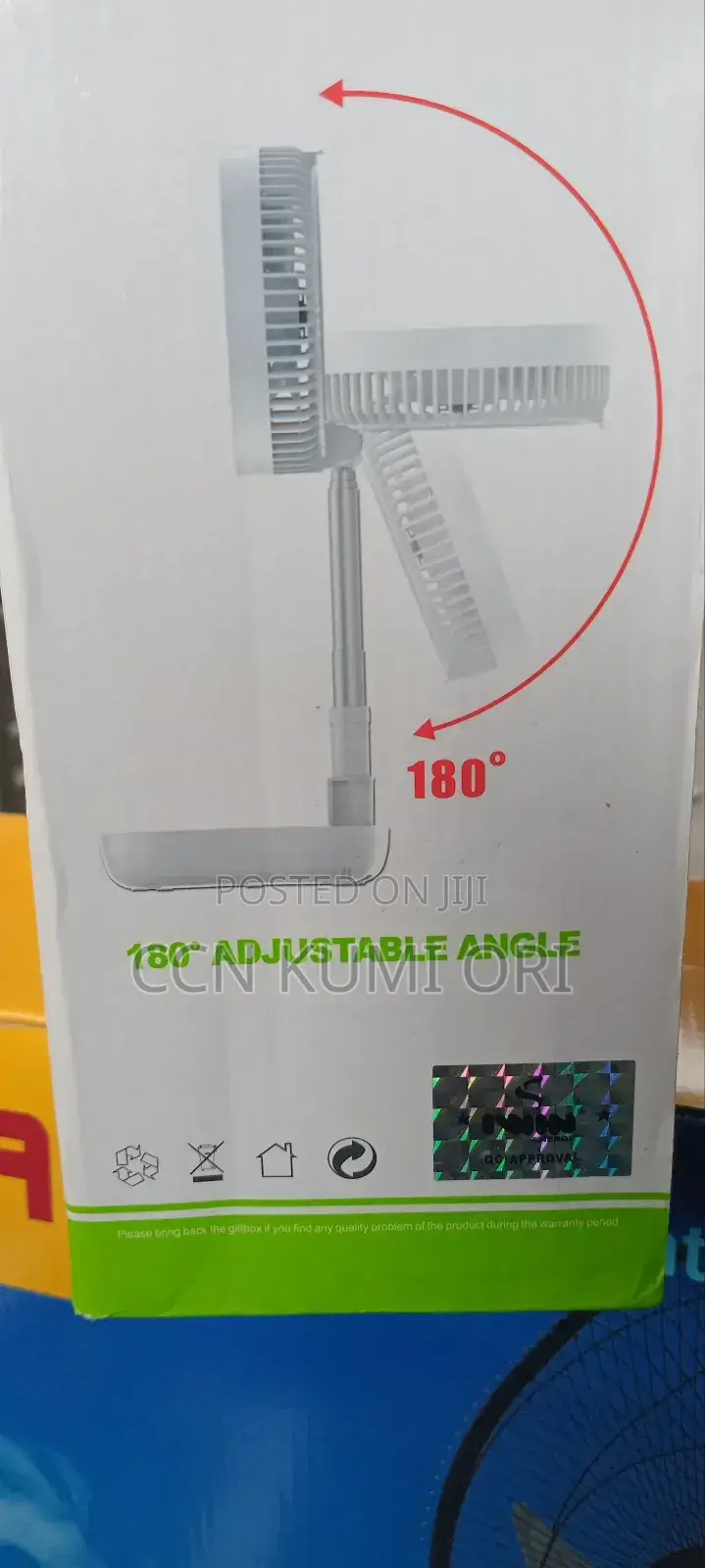 Iwin 8-Inch Eco Vpower Rechargeable Desktop Fan. Iw8008.