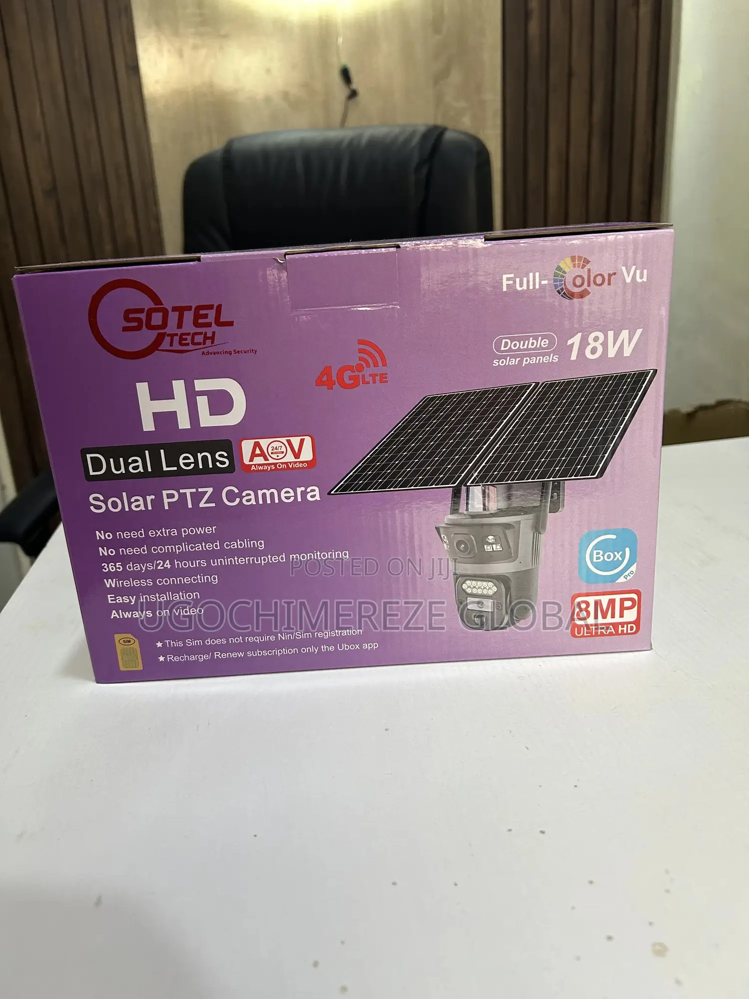 8mp Dual Solar Panel 18w 4g Lte Solar PTZ Camera (Always on Video)