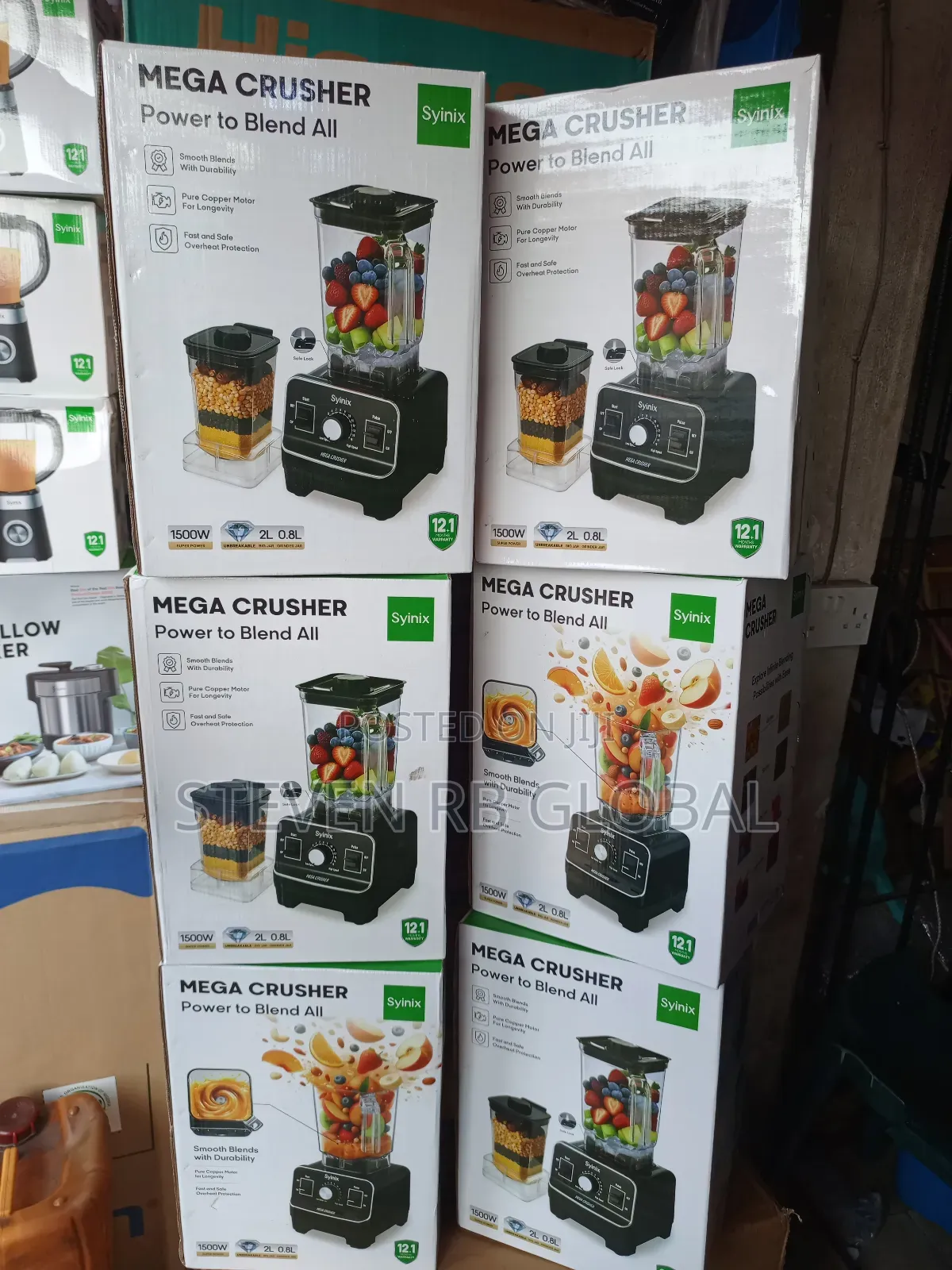 Syinix Mega Crusher Blender – 2l Big Jar / 0.8l Grinder Jar
