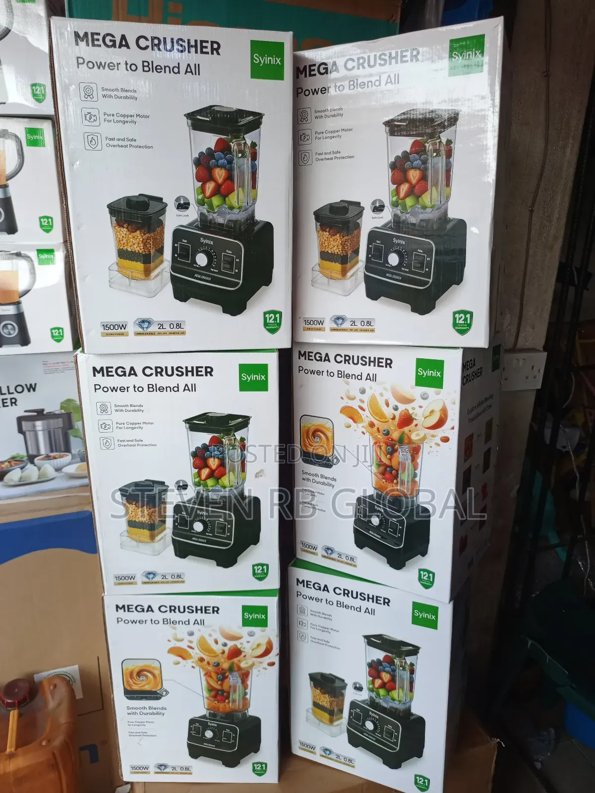 Syinix Mega Crusher Blender – 2l Big Jar / 0.8l Grinder Jar