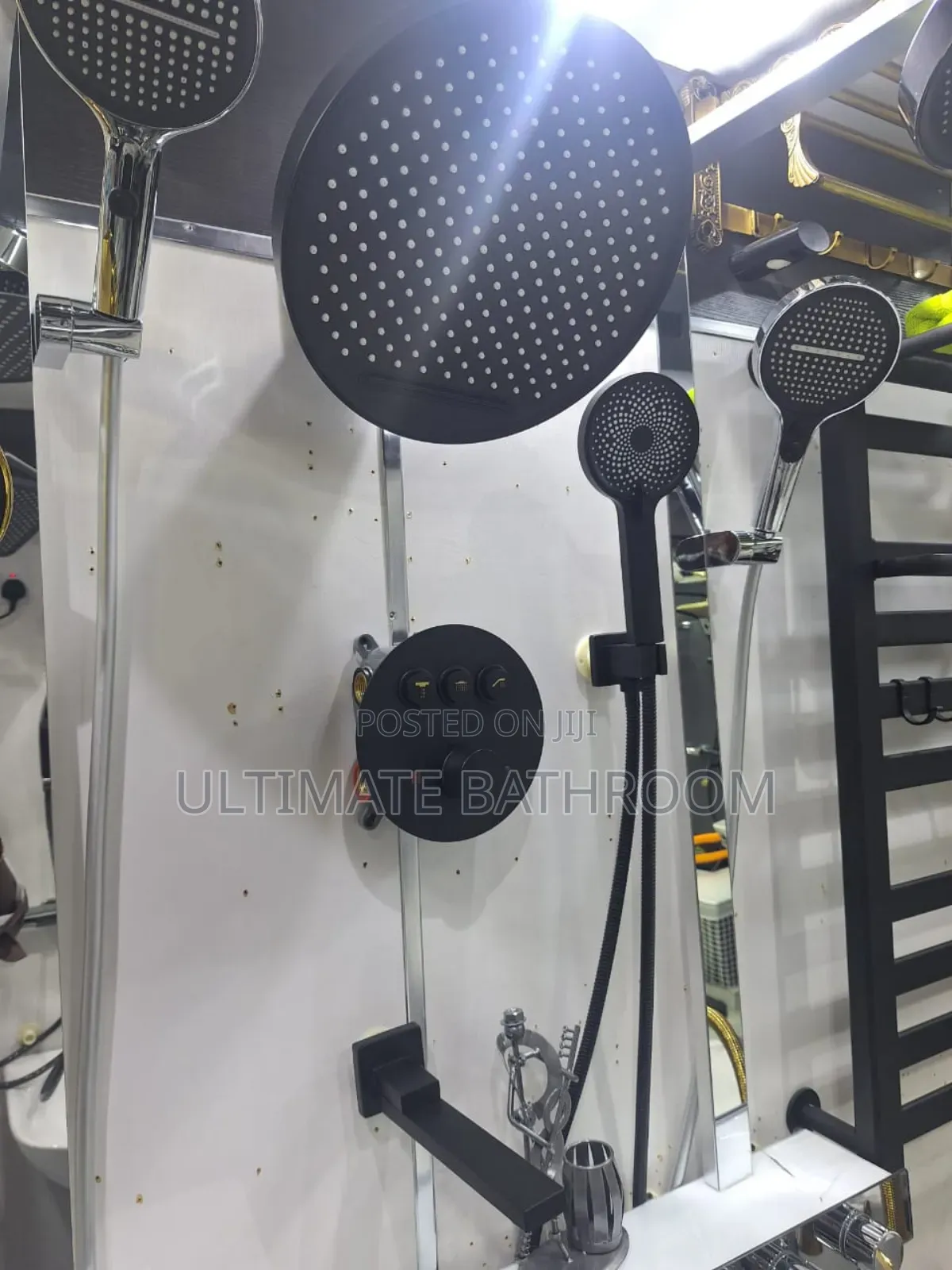Black Pressing Conduit Shower Mixer