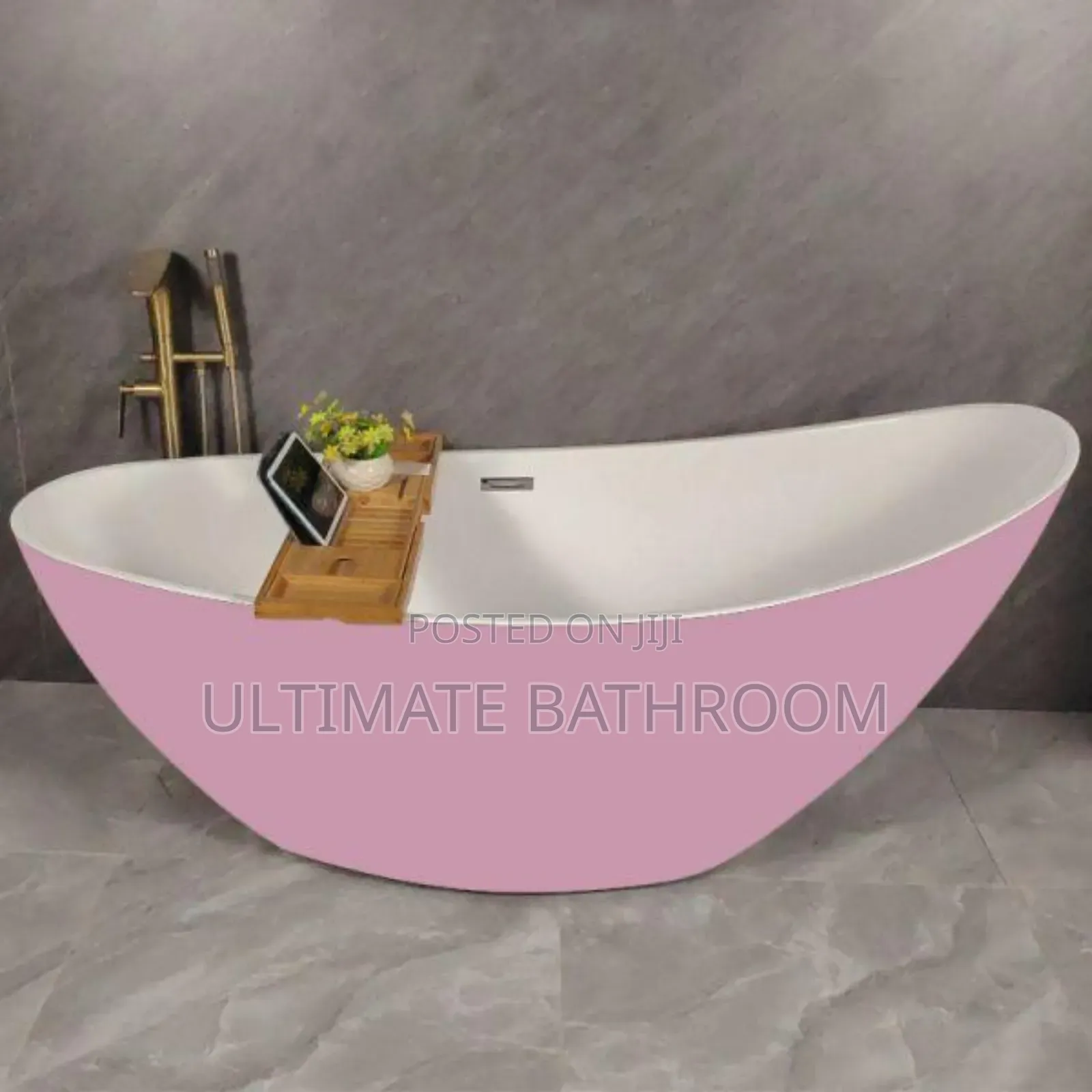 Canoe Shape 170x75cm Pink And White Acrylic Bathtub